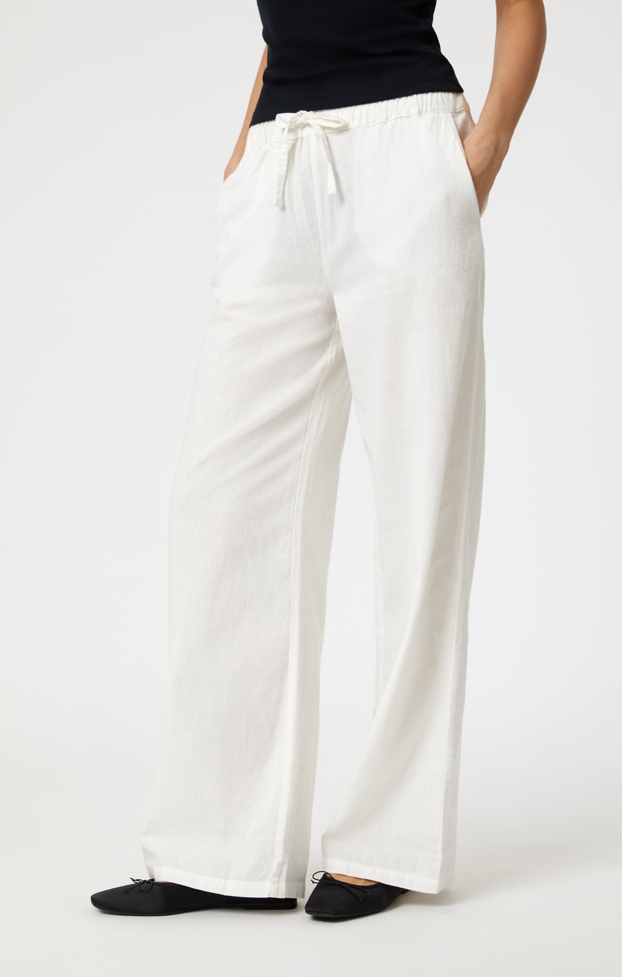 WOVEN LINEN PANTS IN WHITE - Mavi Jeans