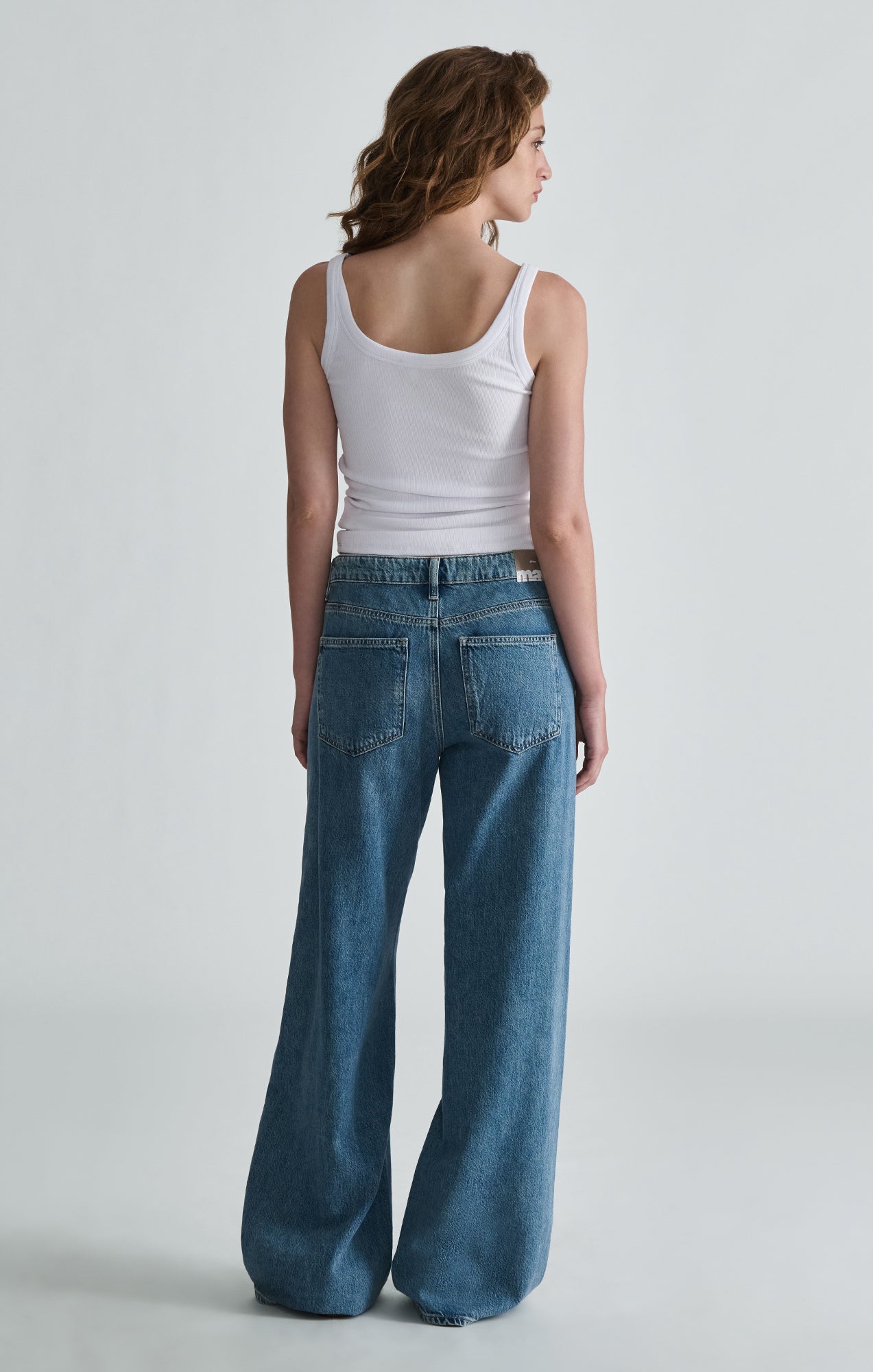 SIENA WIDE LEG IN MID BRUSHED LIGHT BLUE CLASSIC - Mavi Jeans