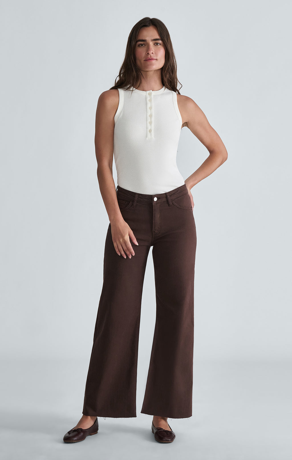 PALOMA WIDE LEG IN DEEP BROWN FLEX BLUE - Mavi Jeans