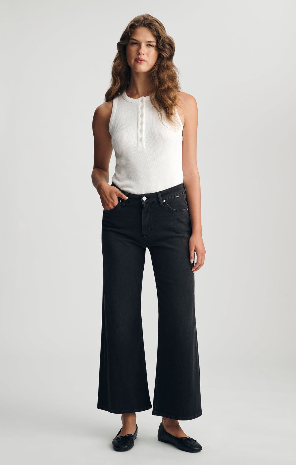 PALOMA WIDE LEG IN DARK SMOKE MOVE - Mavi Jeans