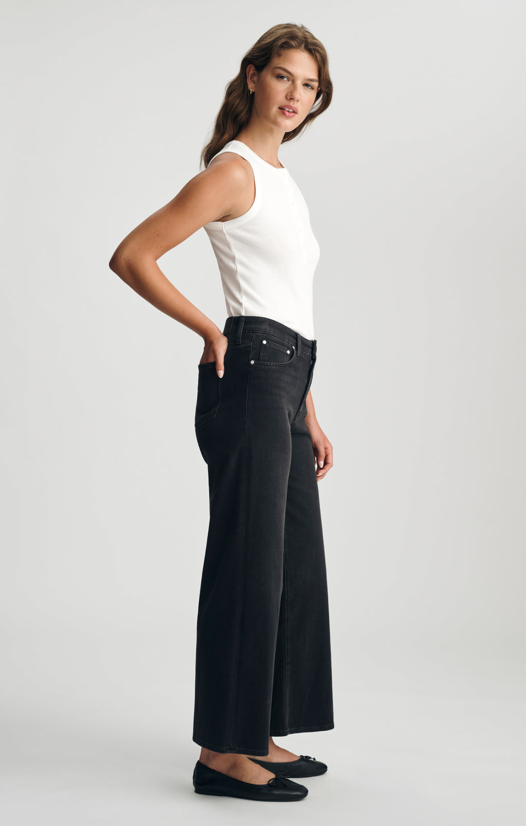 PALOMA WIDE LEG IN DARK SMOKE MOVE - Mavi Jeans