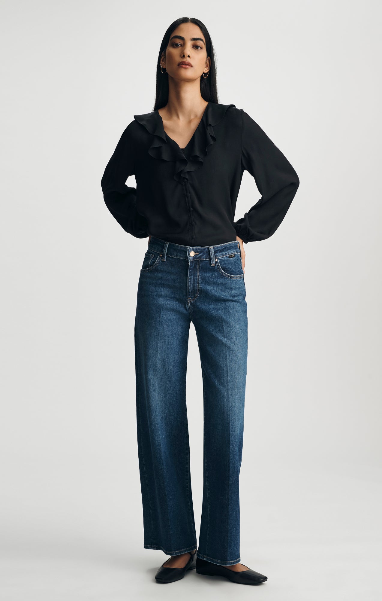 PALOMA WIDE LEG IN DARK BRUSHED GOLD PREMIUM - Mavi Jeans