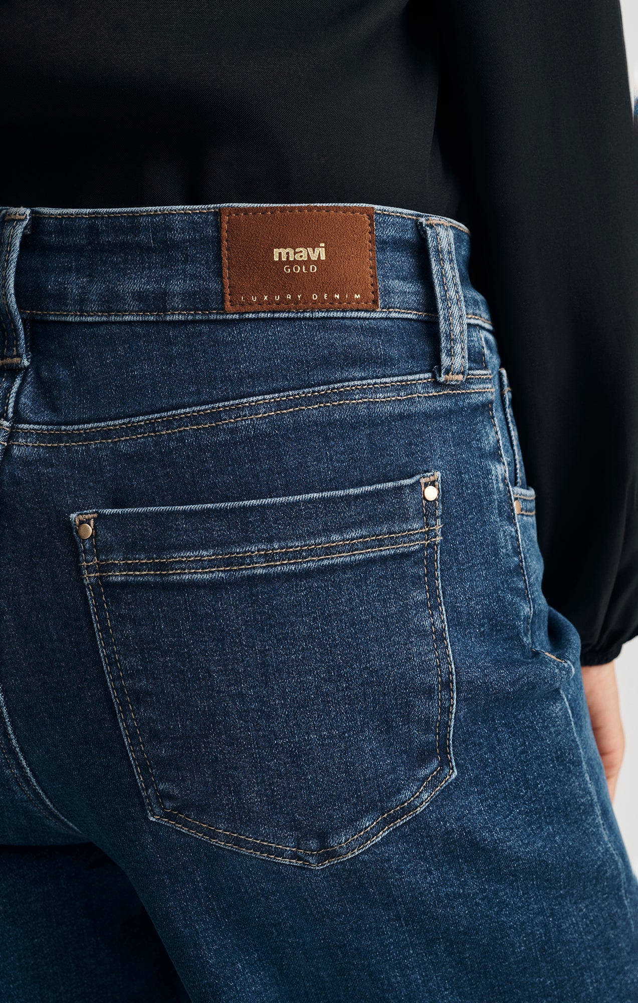 PALOMA WIDE LEG IN DARK BRUSHED GOLD PREMIUM - Mavi Jeans