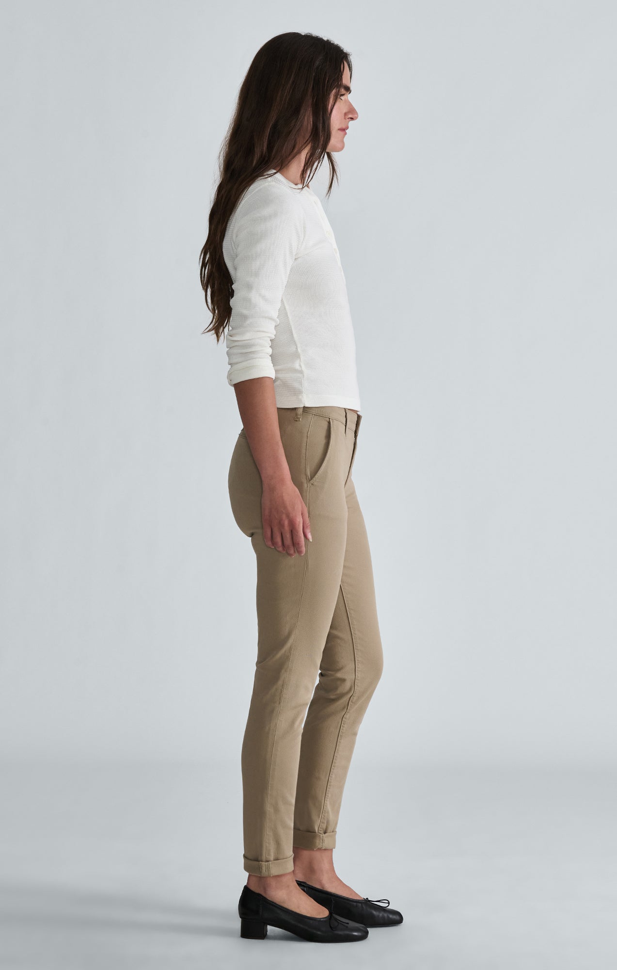 KATHLEEN SLIM BOYFRIEND CHINO IN PALE KHAKI TWILL - Mavi Jeans