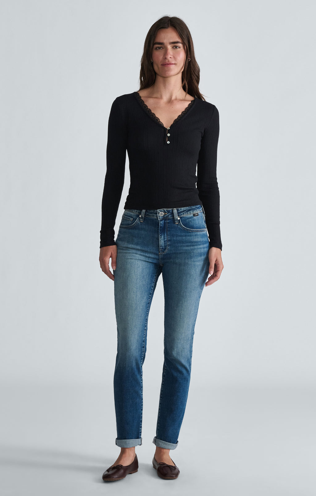 KATHLEEN SLIM BOYFRIEND IN MID USED FEATHER BLUE - Mavi Jeans