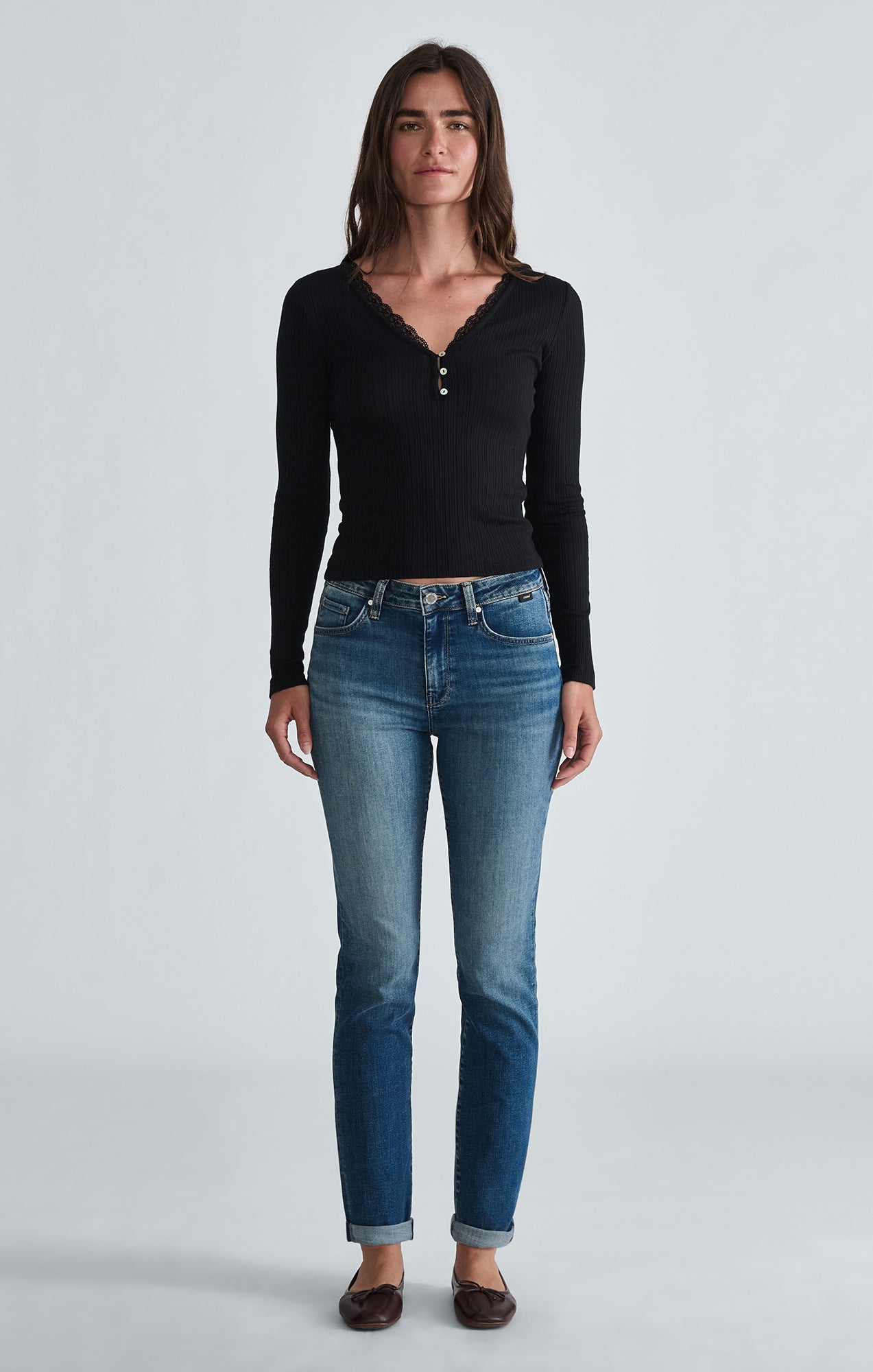 KATHLEEN SLIM BOYFRIEND IN MID USED FEATHER BLUE - Mavi Jeans