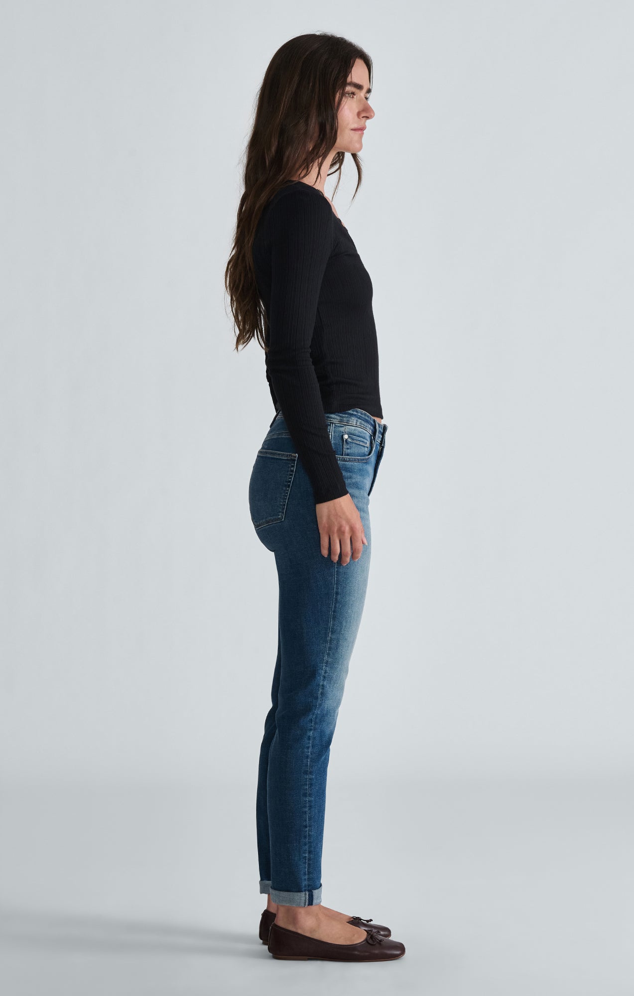 KATHLEEN SLIM BOYFRIEND IN MID USED FEATHER BLUE - Mavi Jeans