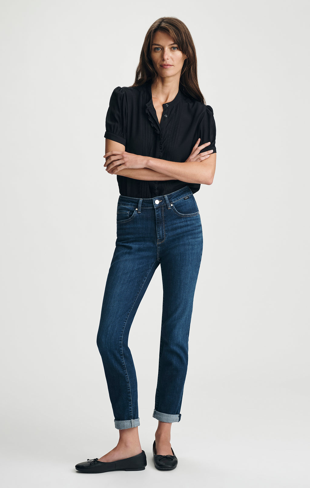 KATHLEEN SLIM BOYFRIEND IN DARK BLUE FEATHER BLUE - Mavi Jeans