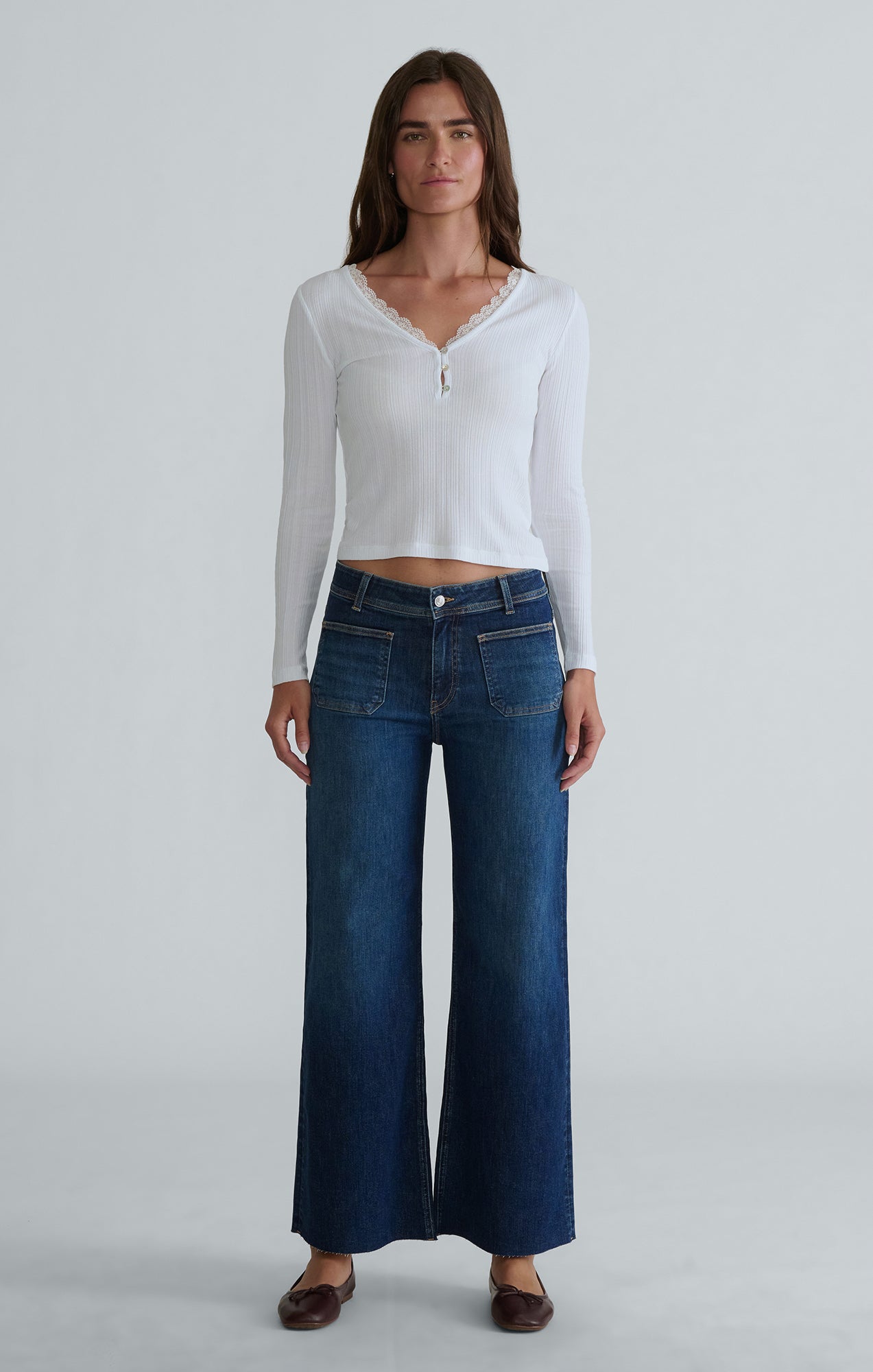 PALOMA MARINE WIDE LEG IN DARK BRUSHED FLEX BLUE - Mavi Jeans