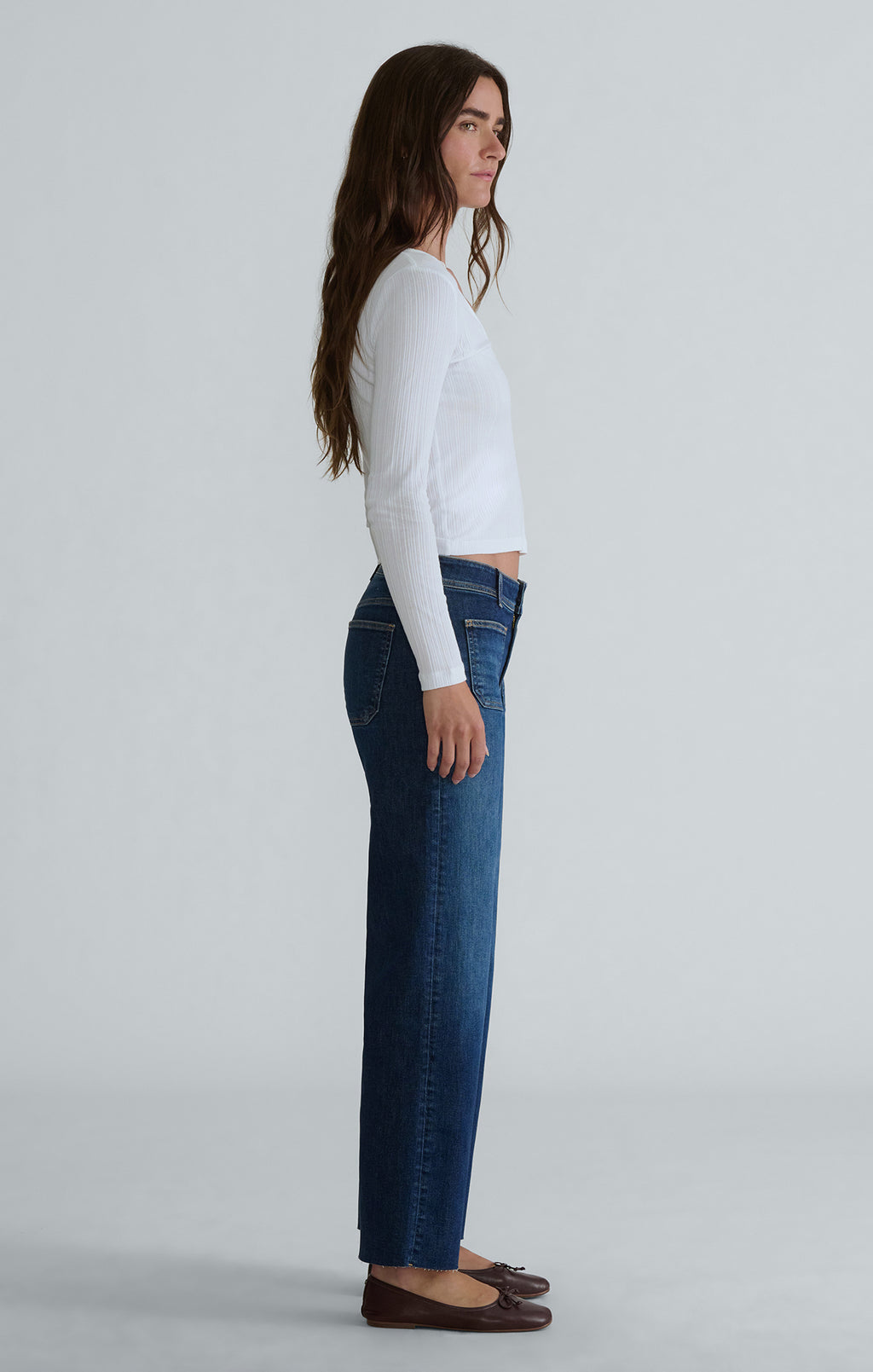 PALOMA MARINE WIDE LEG IN DARK BRUSHED FLEX BLUE - Mavi Jeans