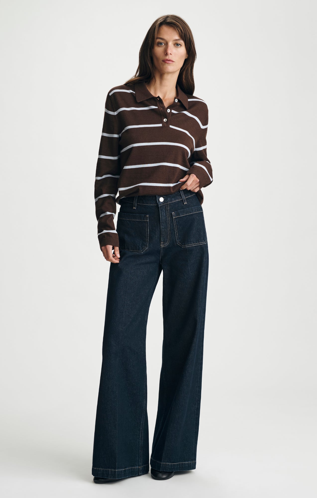 CHRISTINE WIDE LEG IN RINSE CLASSIC DENIM