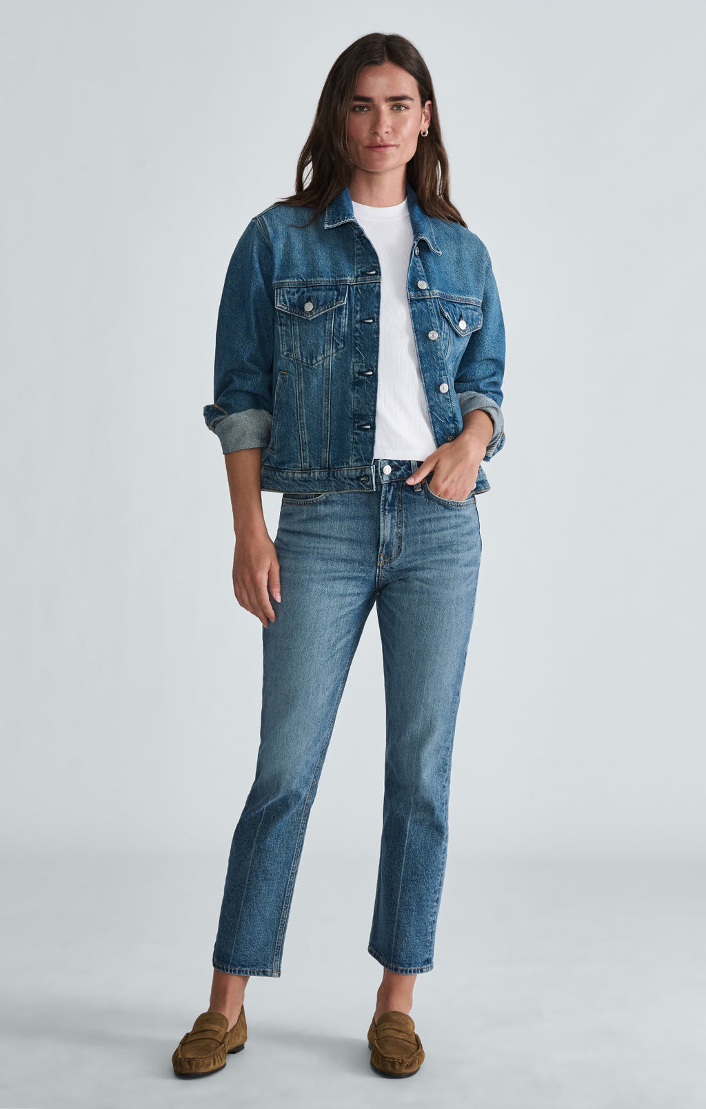 RUBY DENIM JACKET IN MID SHADED CLASSIC BLUE - Mavi Jeans