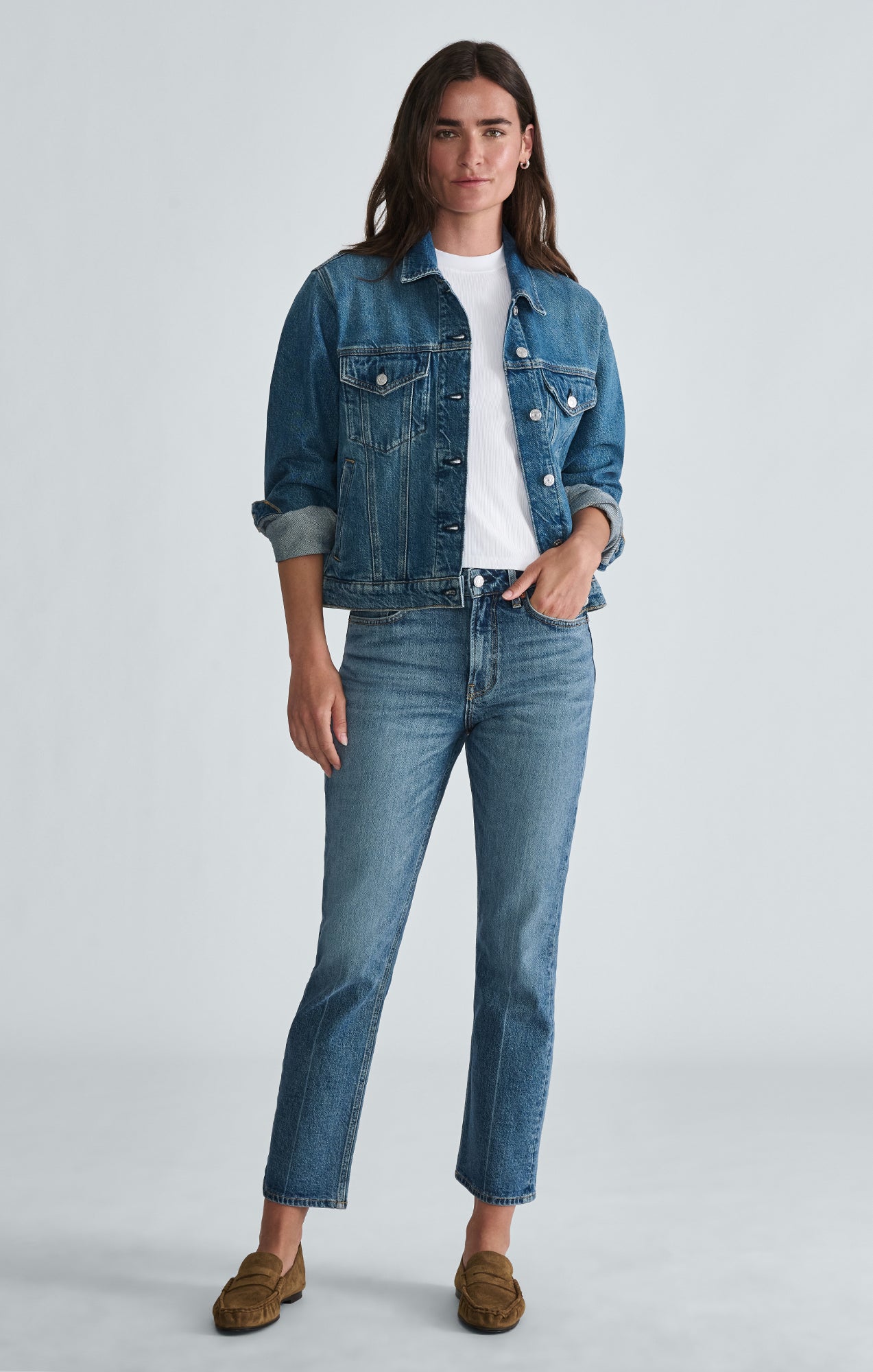 RUBY DENIM JACKET IN MID SHADED CLASSIC BLUE - Mavi Jeans