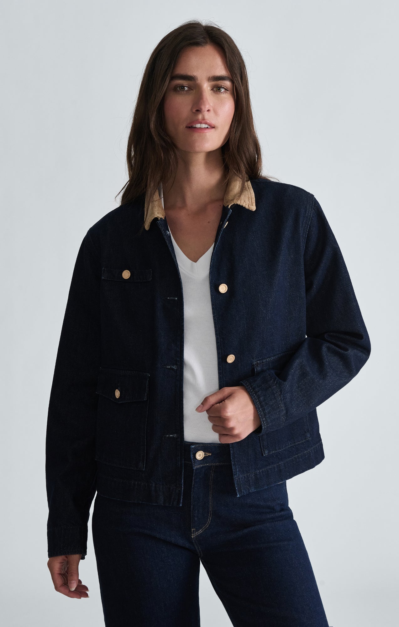 BETSY DENIM MILITARY JACKET IN RINSE GOLD PREMIUM - Mavi Jeans