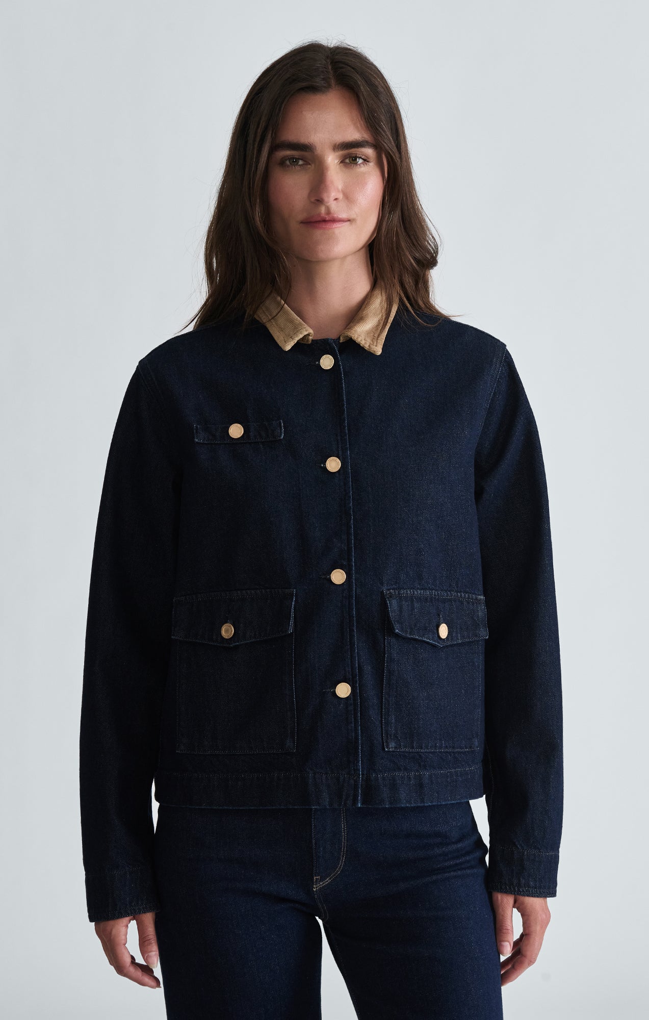BETSY DENIM MILITARY JACKET IN RINSE GOLD PREMIUM - Mavi Jeans