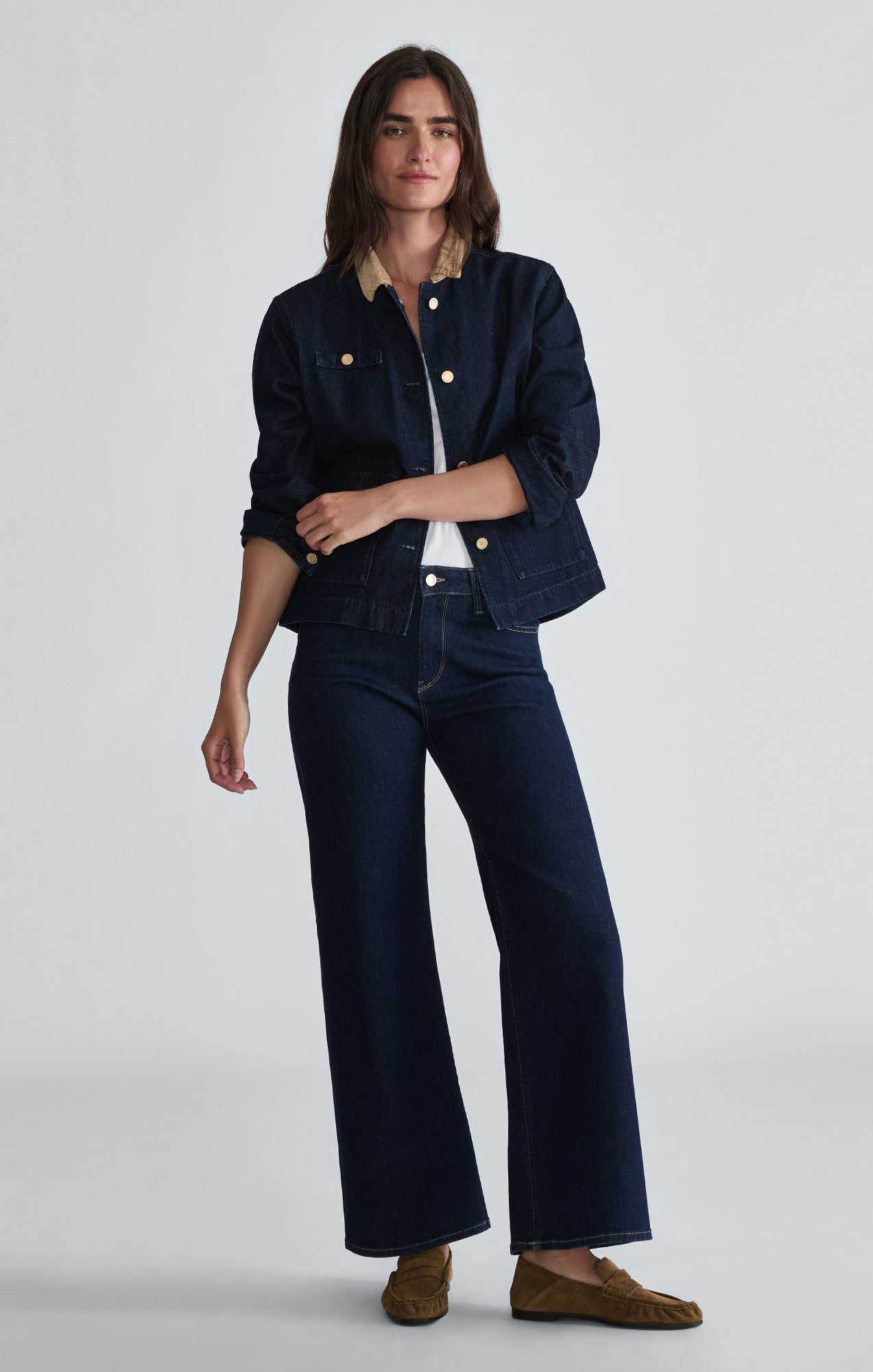 BETSY DENIM MILITARY JACKET IN RINSE GOLD PREMIUM - Mavi Jeans