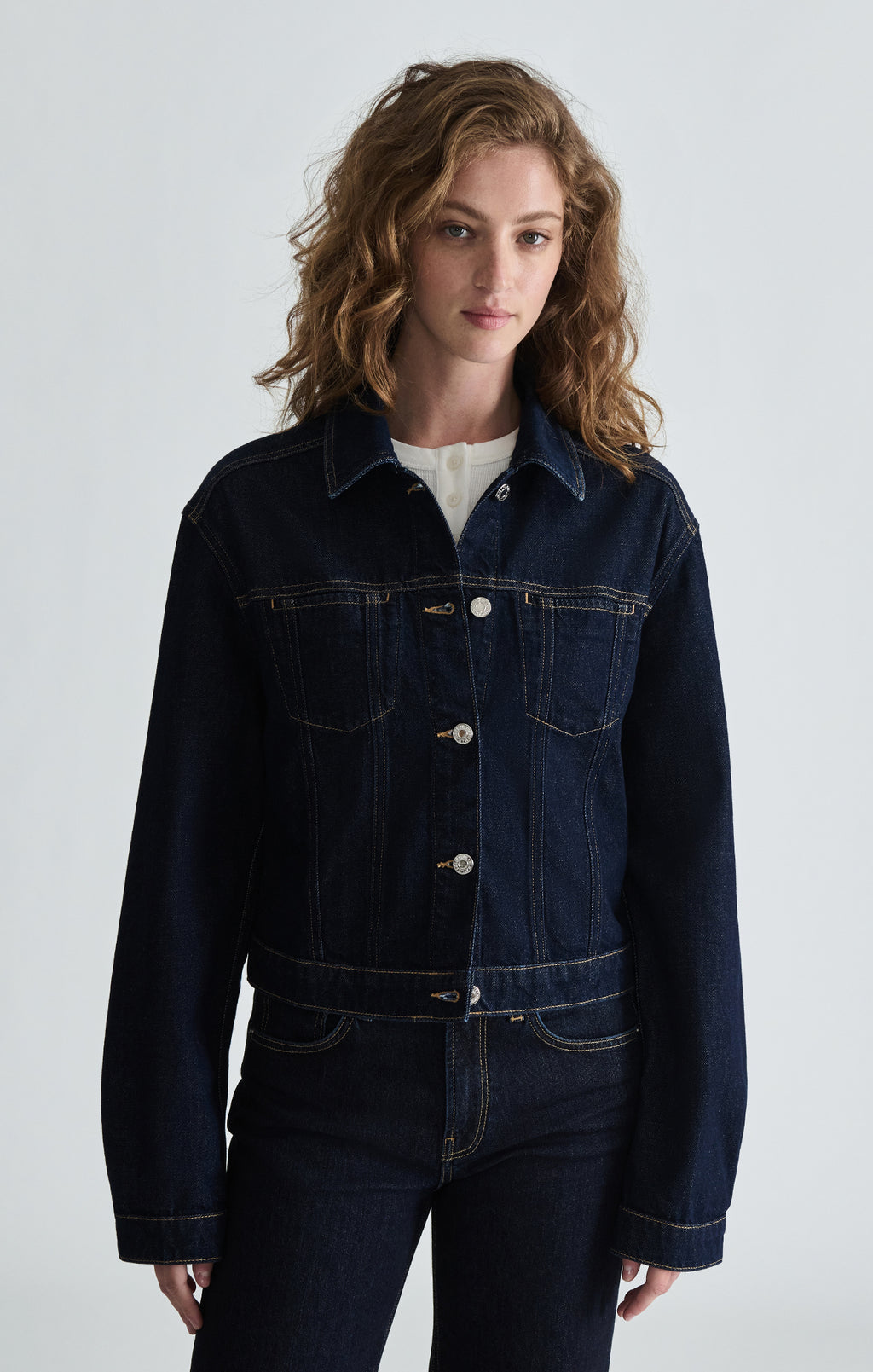 SADIE CROPPED DENIM JACKET IN NIGHT RINSE CLASSIC BLUE - Mavi Jeans