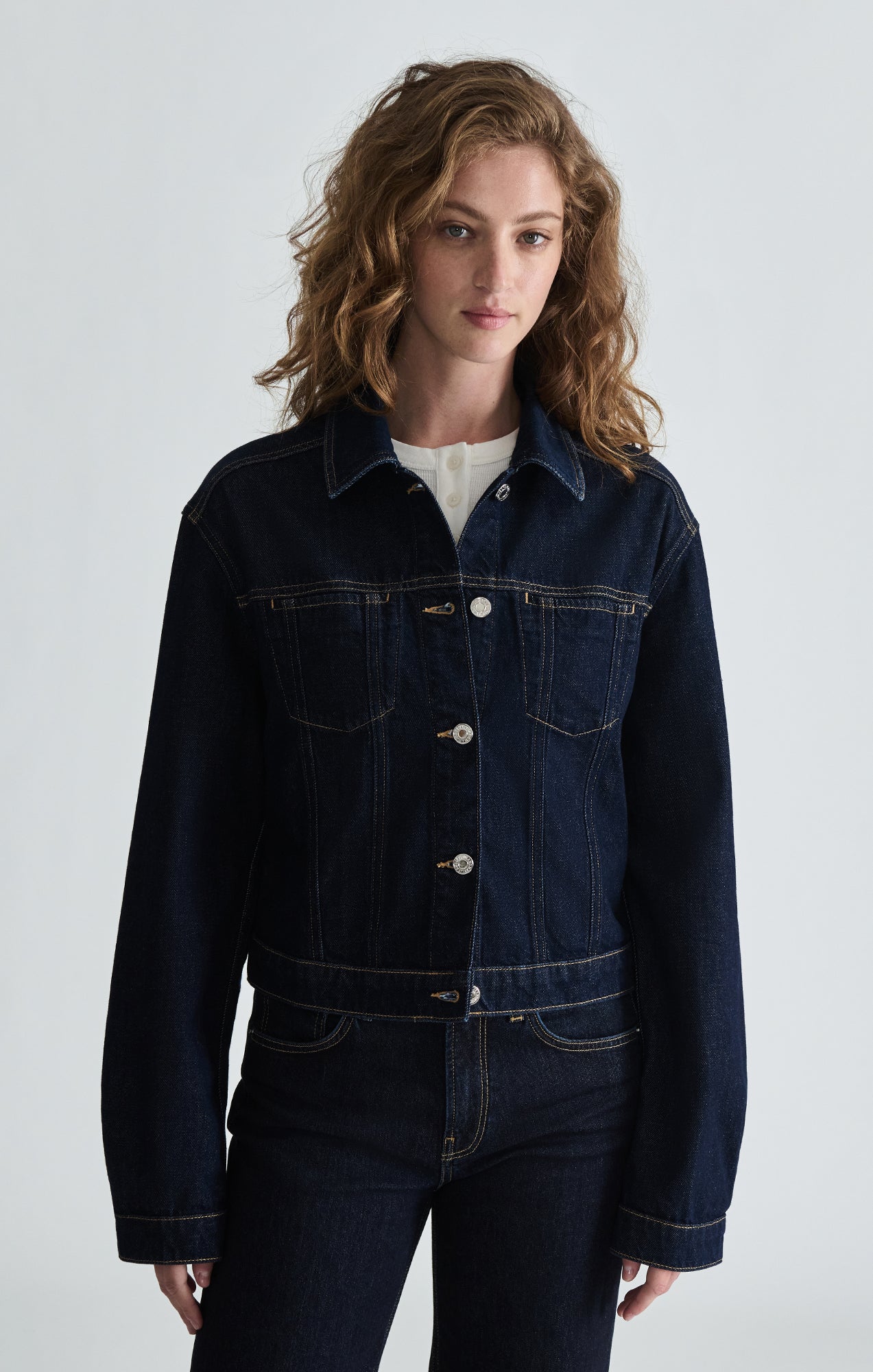 SADIE CROPPED DENIM JACKET IN NIGHT RINSE CLASSIC BLUE - Mavi Jeans