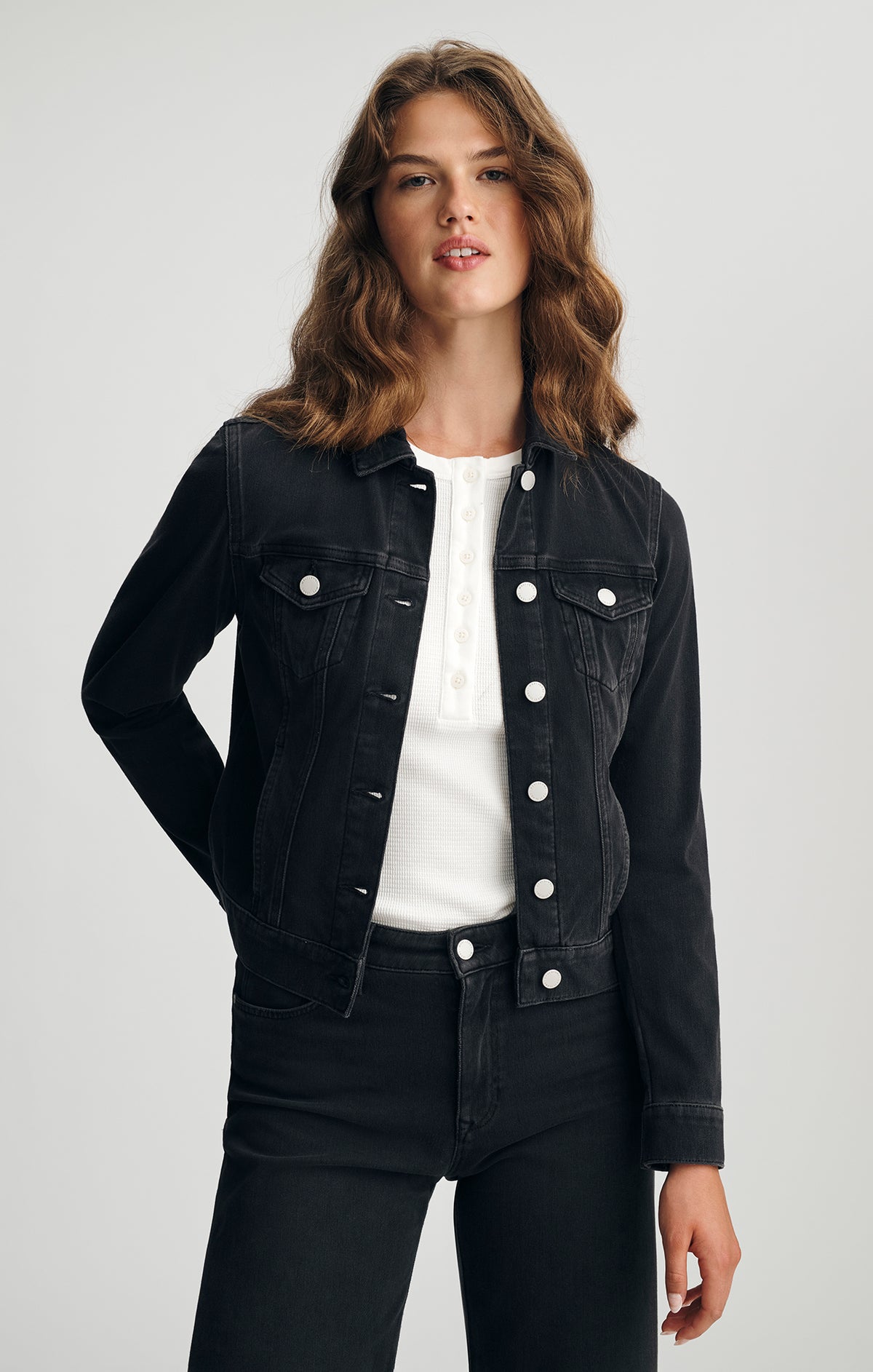 SAMANTHA DENIM JACKET IN DARK SMOKE MOVE - Mavi Jeans