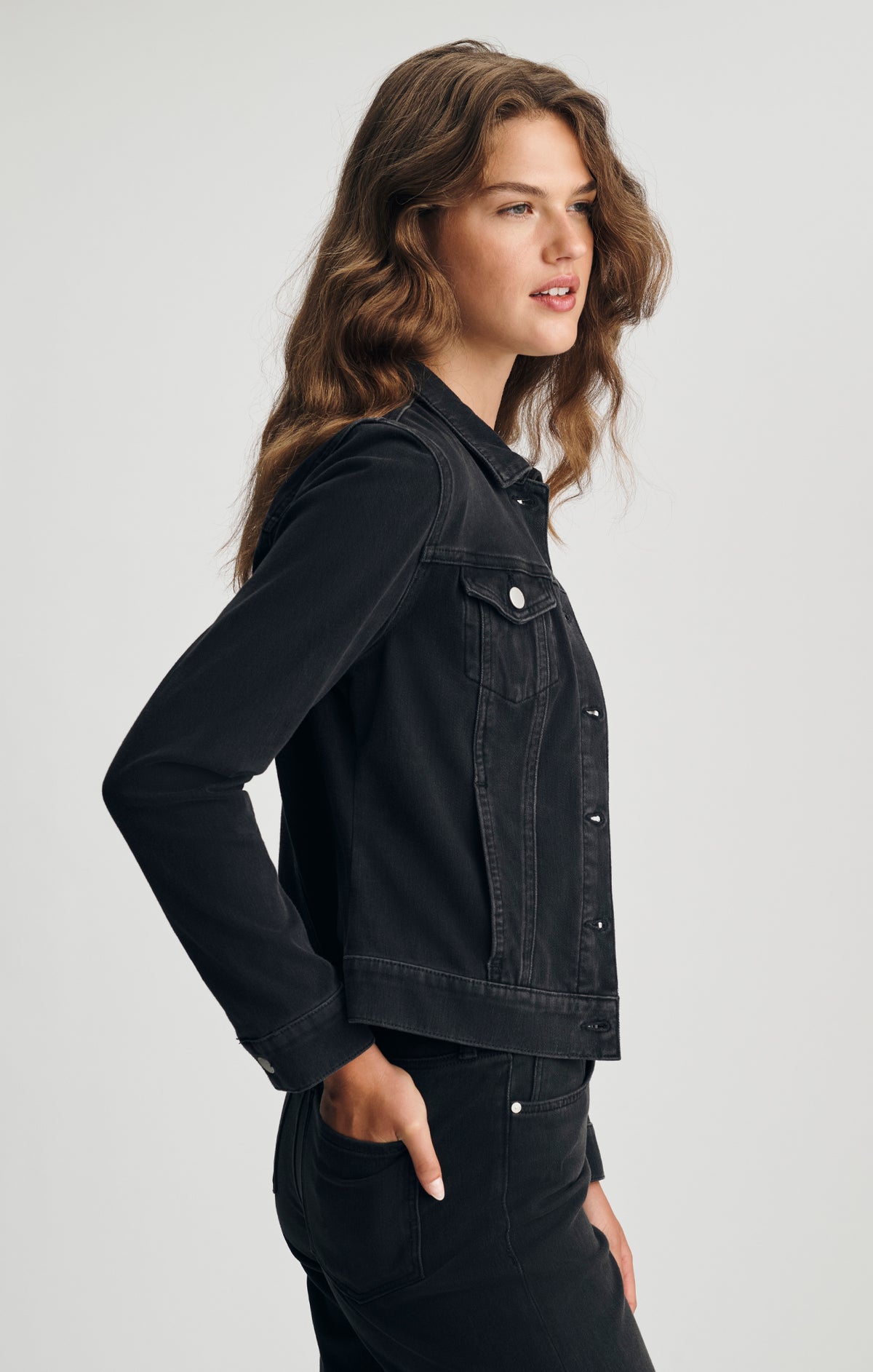 SAMANTHA DENIM JACKET IN DARK SMOKE MOVE - Mavi Jeans