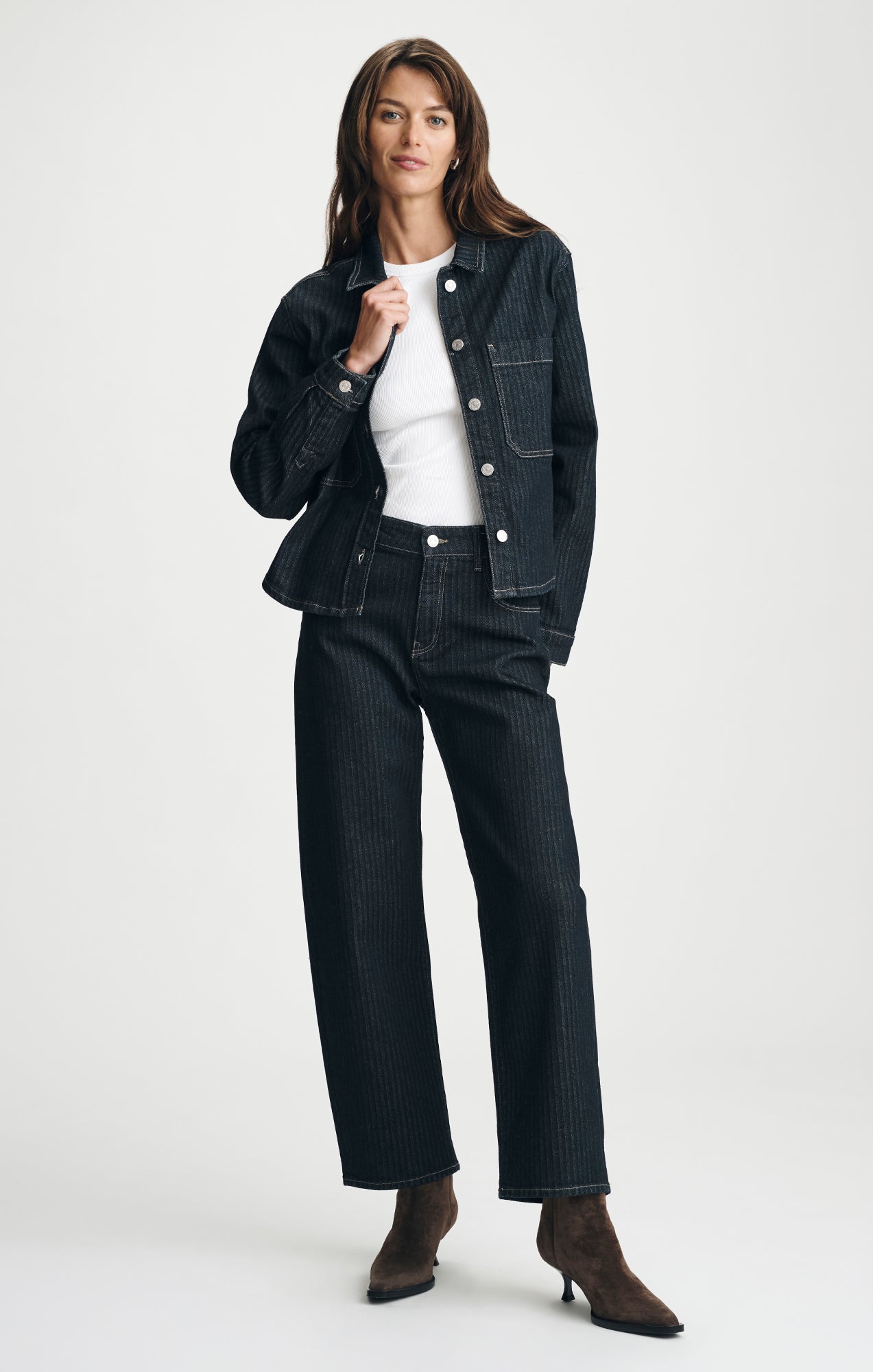 NORINA CROPPED DENIM OVERSHIRT IN DARK DENIM - Mavi Jeans