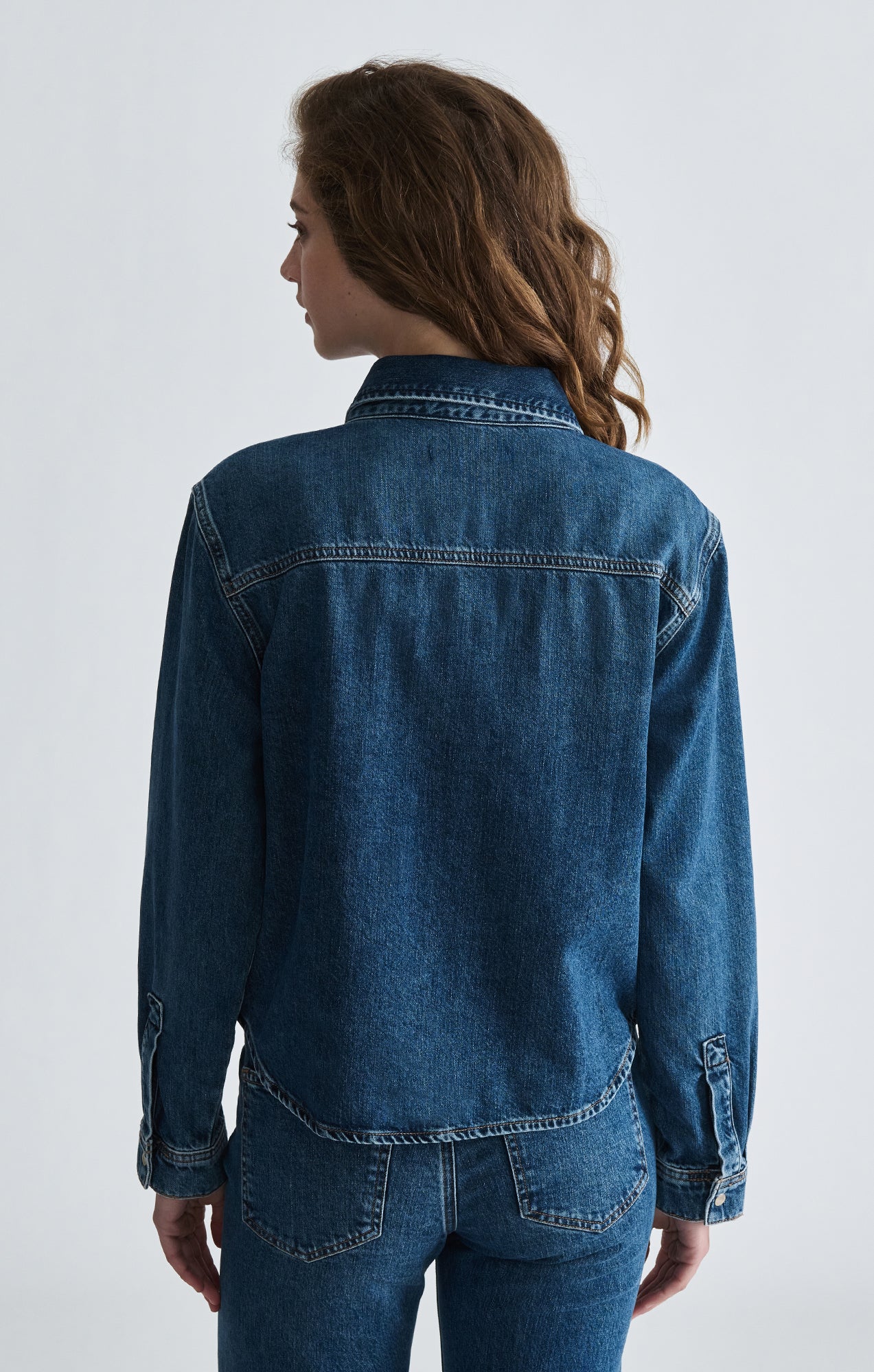 TIA DENIM SHIRT IN MID BRUSHED CLASSIC BLUE - Mavi Jeans