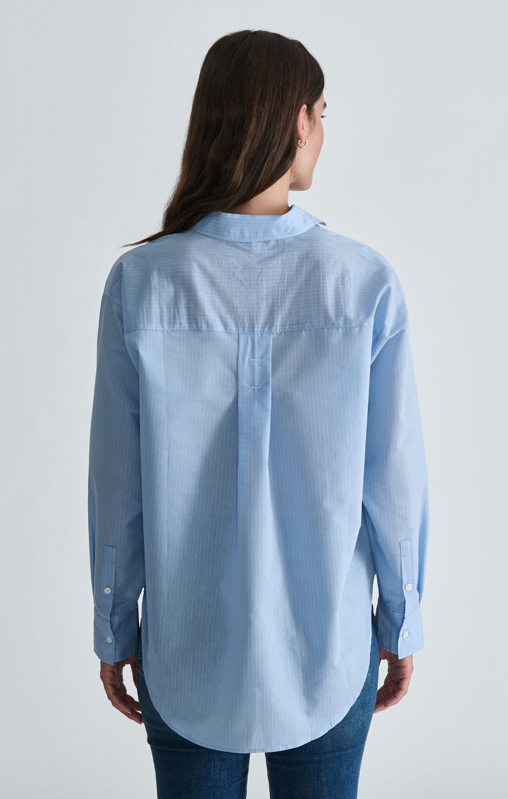 LONG SLEEVE WOVEN SHIRT IN BLUE STRIPED - Mavi Jeans