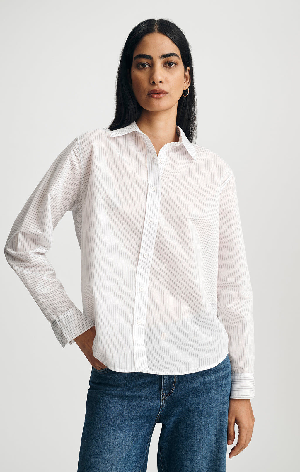 BUTTON-UP SHIRT IN BLACK WHITE STRIPE - Mavi Jeans
