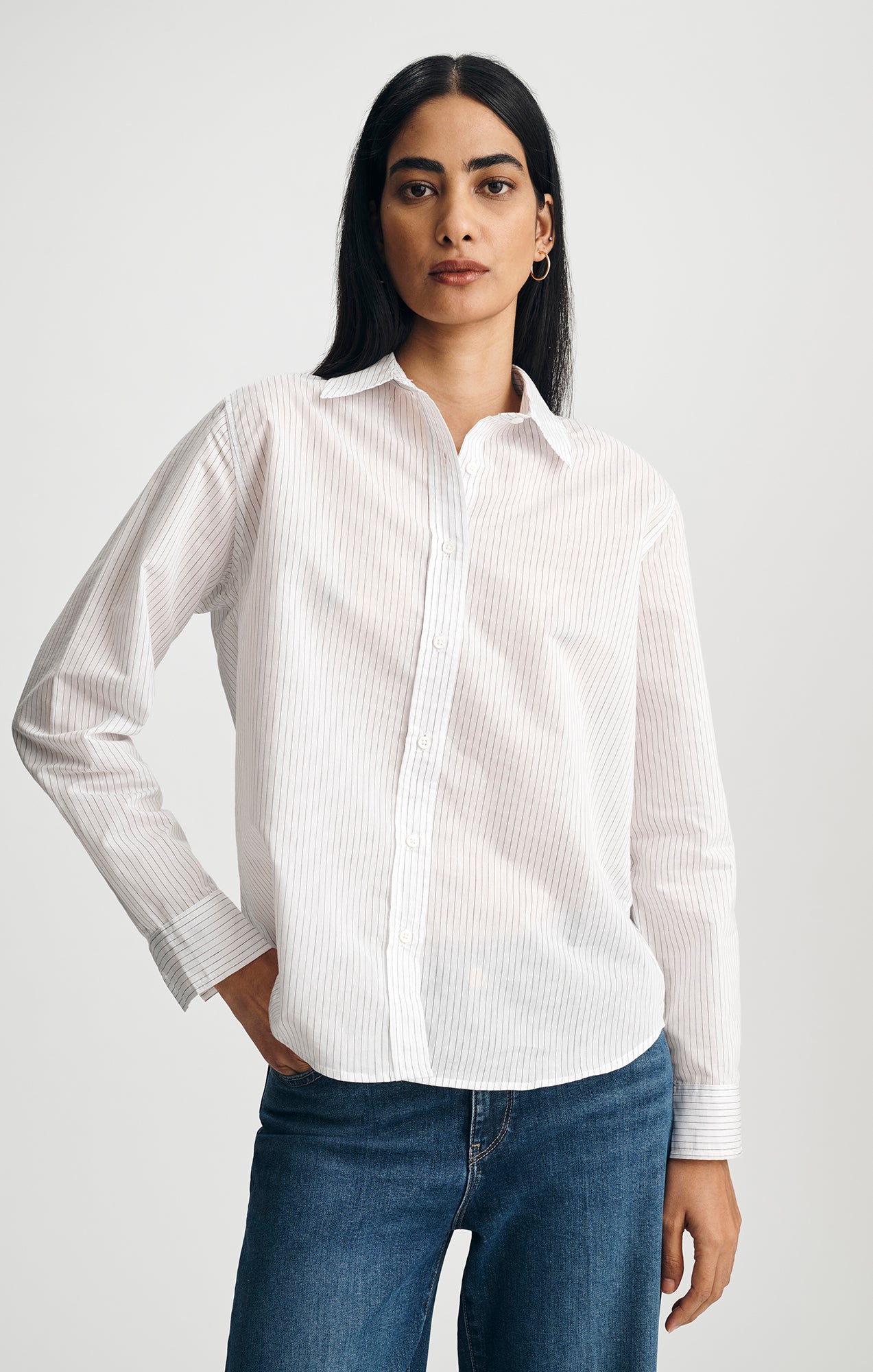 BUTTON-UP SHIRT IN BLACK WHITE STRIPE - Mavi Jeans