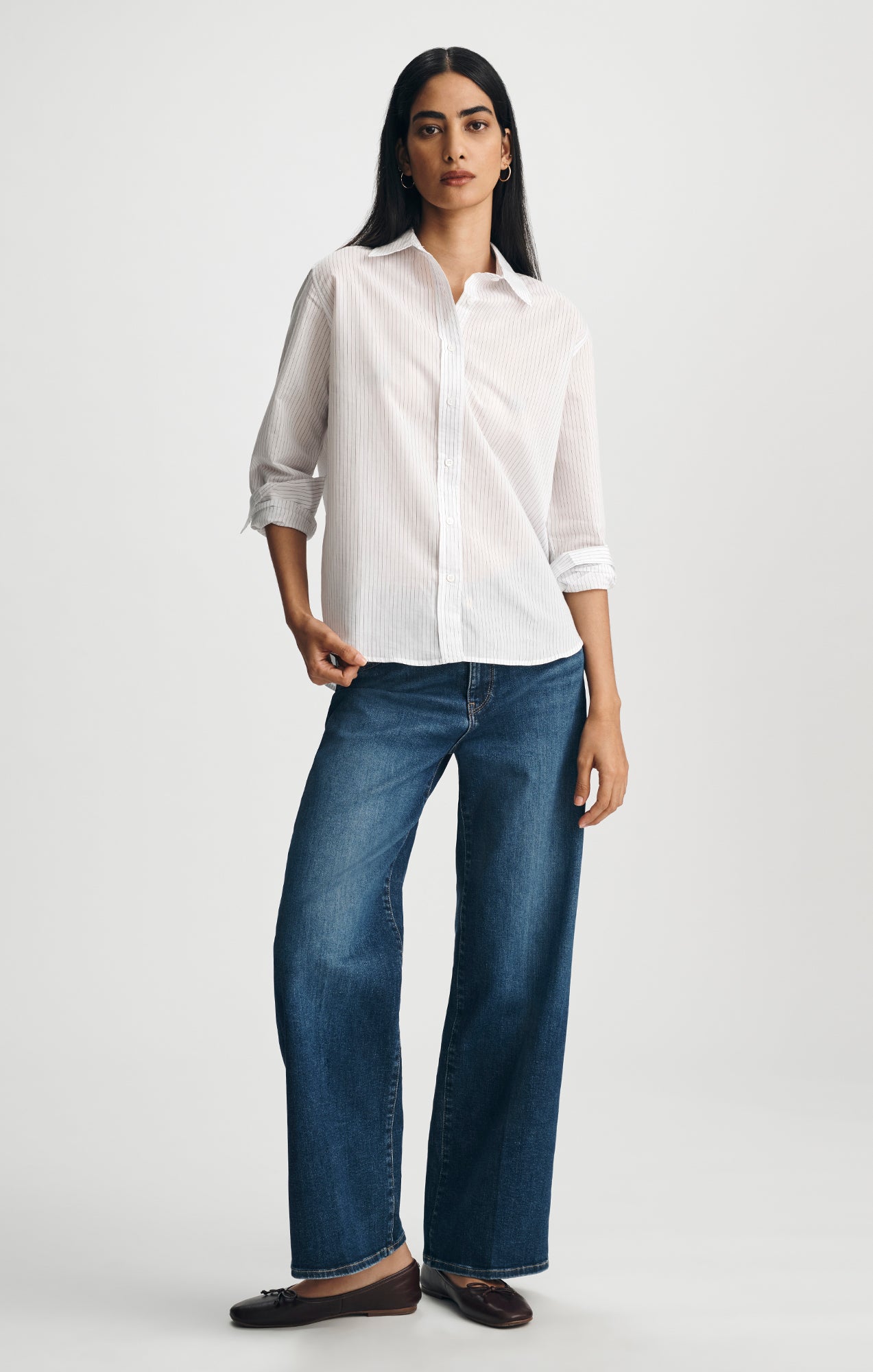 BUTTON-UP SHIRT IN BLACK WHITE STRIPE - Mavi Jeans