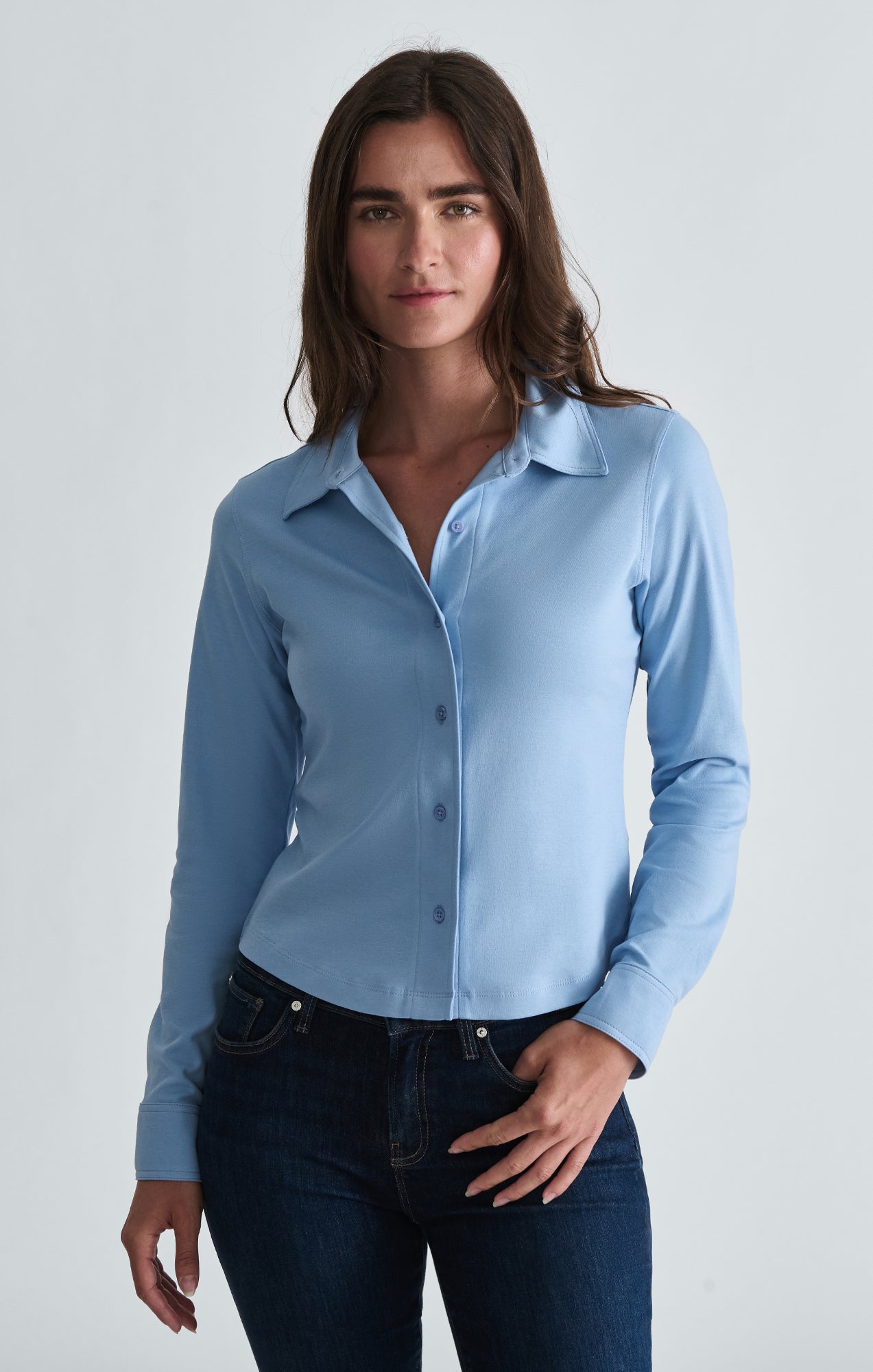 LONG SLEEVE SHIRT IN BEL AIR BLUE - Mavi Jeans