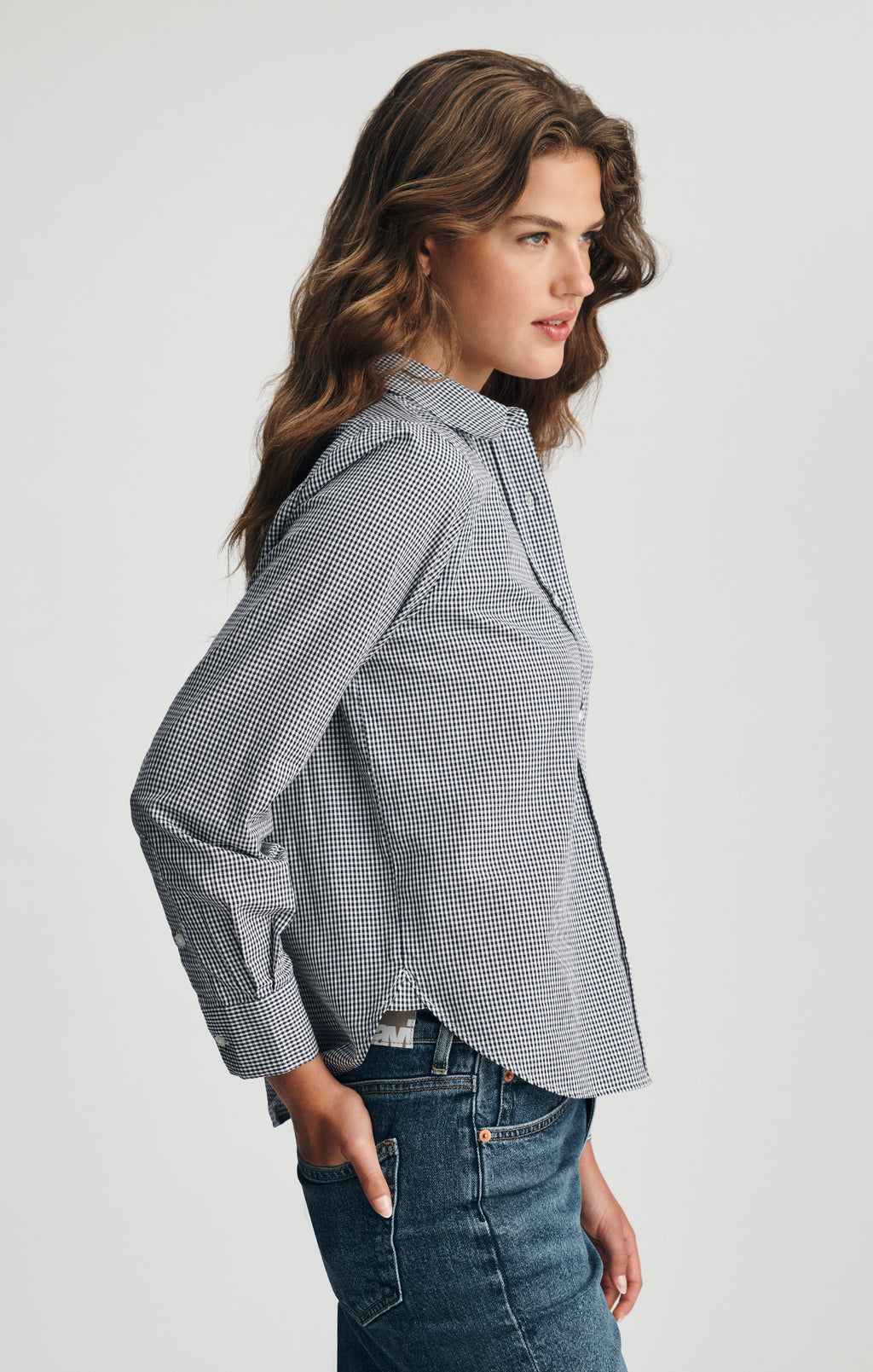BUTTON-UP SHIRT IN PEACOAT CHECK - Mavi Jeans