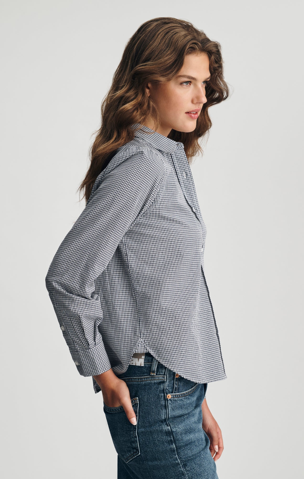 BUTTON-UP SHIRT IN PEACOAT CHECK - Mavi Jeans