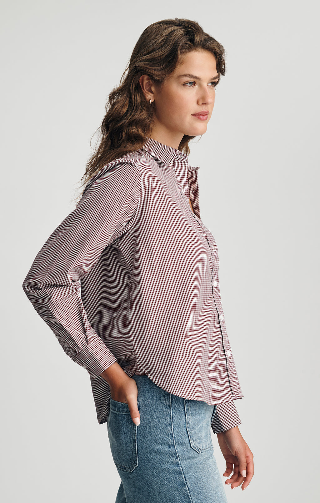 BUTTON-UP SHIRT IN WINDSOR WINE CHECK - Mavi Jeans