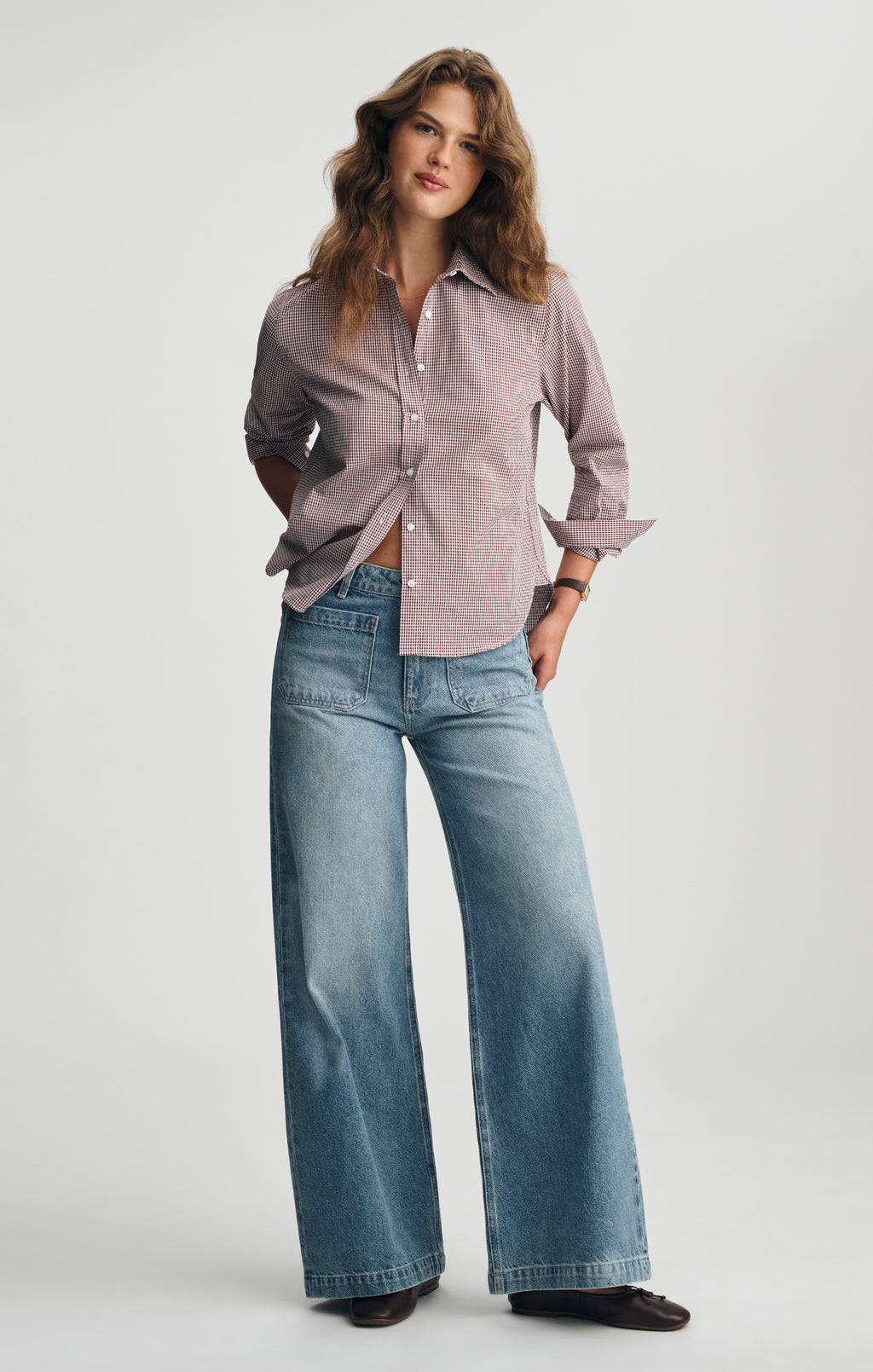 BUTTON-UP SHIRT IN WINDSOR WINE CHECK - Mavi Jeans