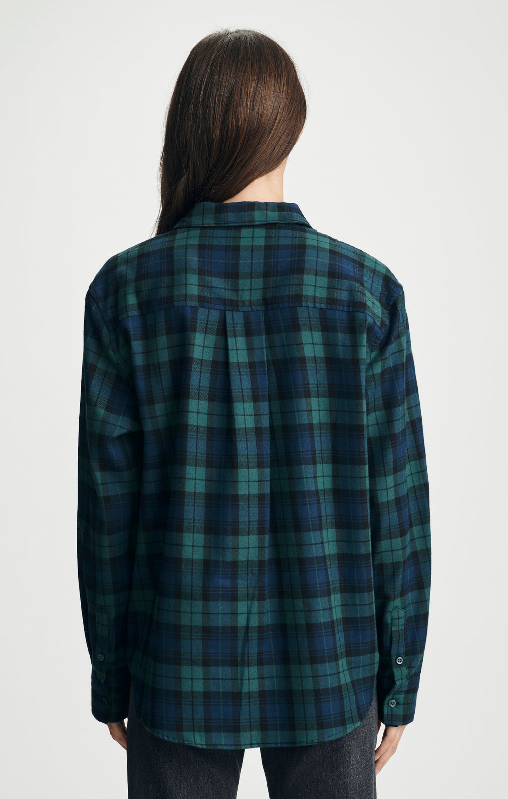 CRINKLE PLAID BUTTON-UP SHIRT IN NAVY CHECK - Mavi Jeans
