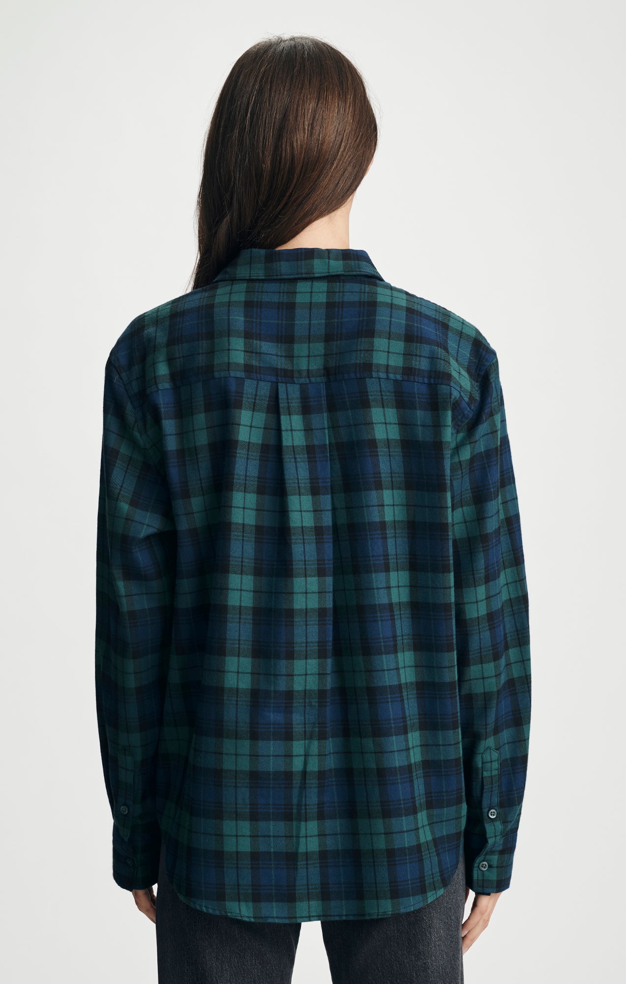 CRINKLE PLAID BUTTON-UP SHIRT IN NAVY CHECK - Mavi Jeans