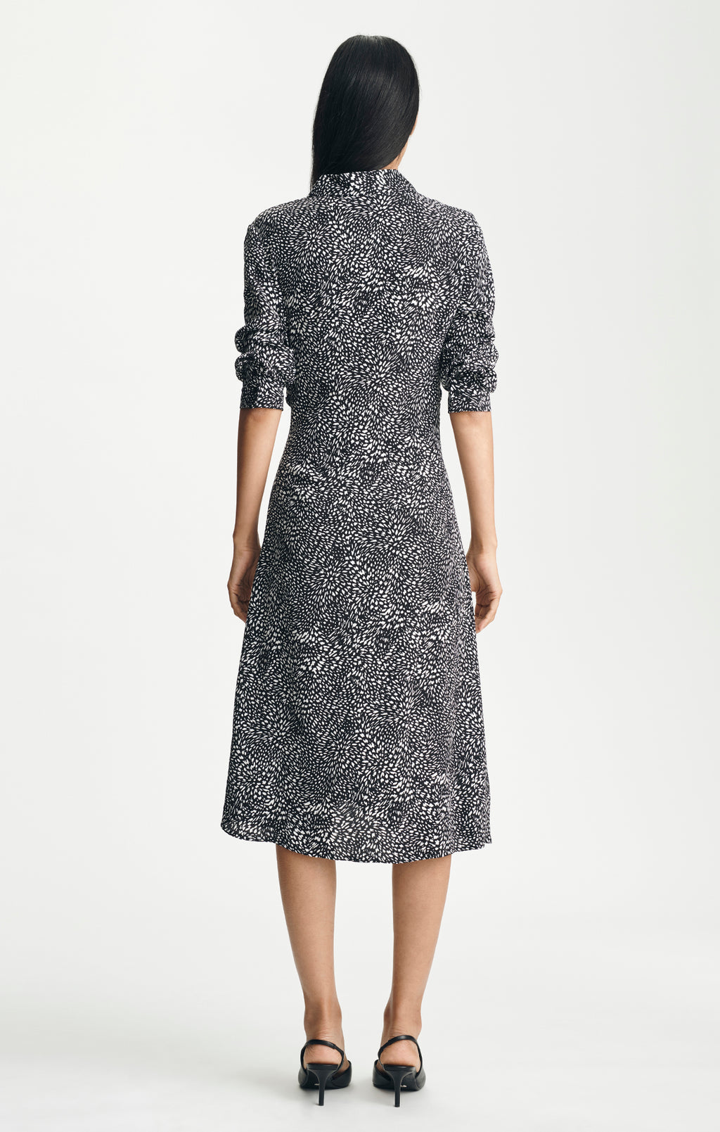 MAXI SHIRTDRESS IN BLACK WHITE PRINT - Mavi Jeans