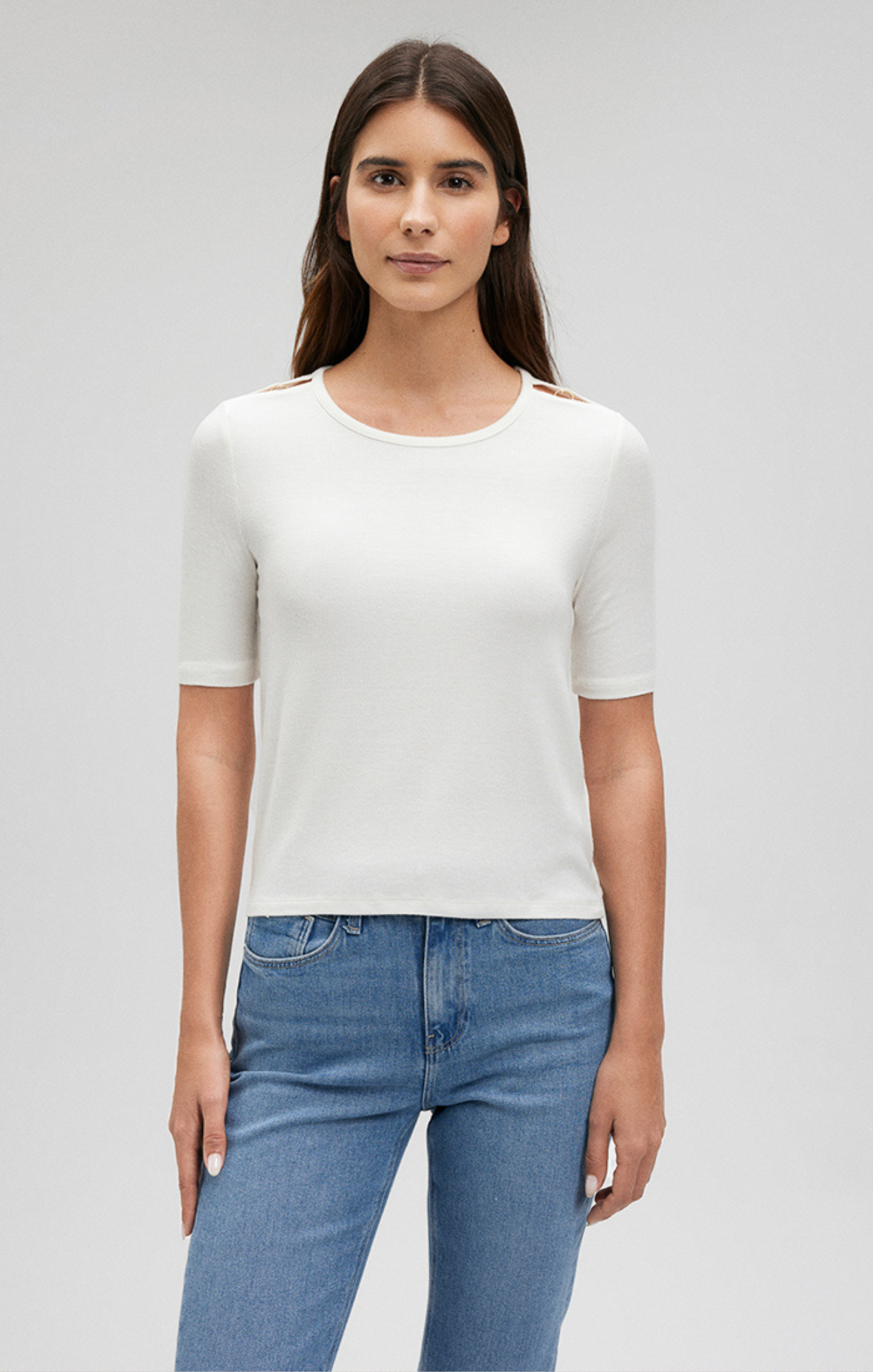 SHOULDER SLIT SHIRT IN ANTIQUE WHITE - Mavi Jeans