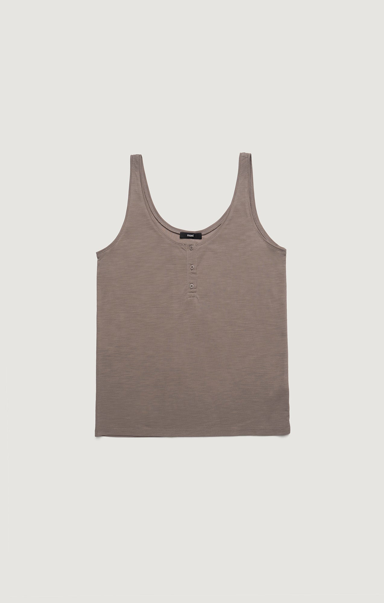 LUXE TOUCH TENCEL™ HENLEY TANK TOP IN FUNGI