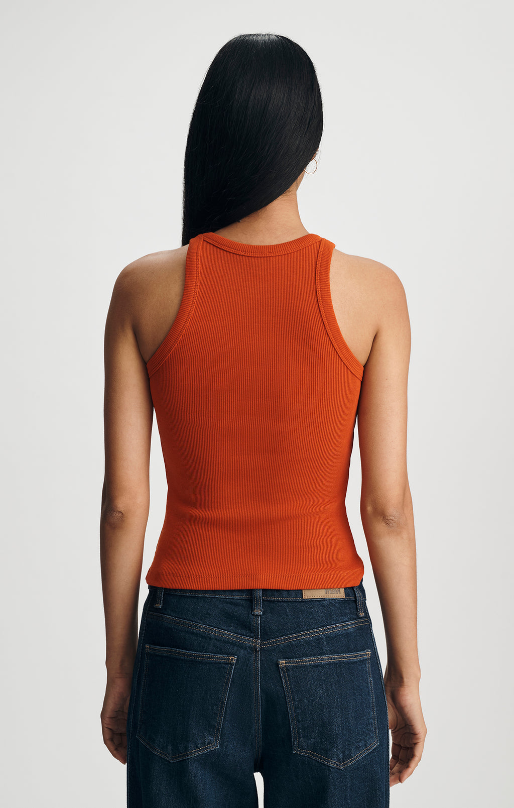 STELLA RIBBED HIGH NECK TANK TOP IN ROOIBOS TEA - Mavi Jeans