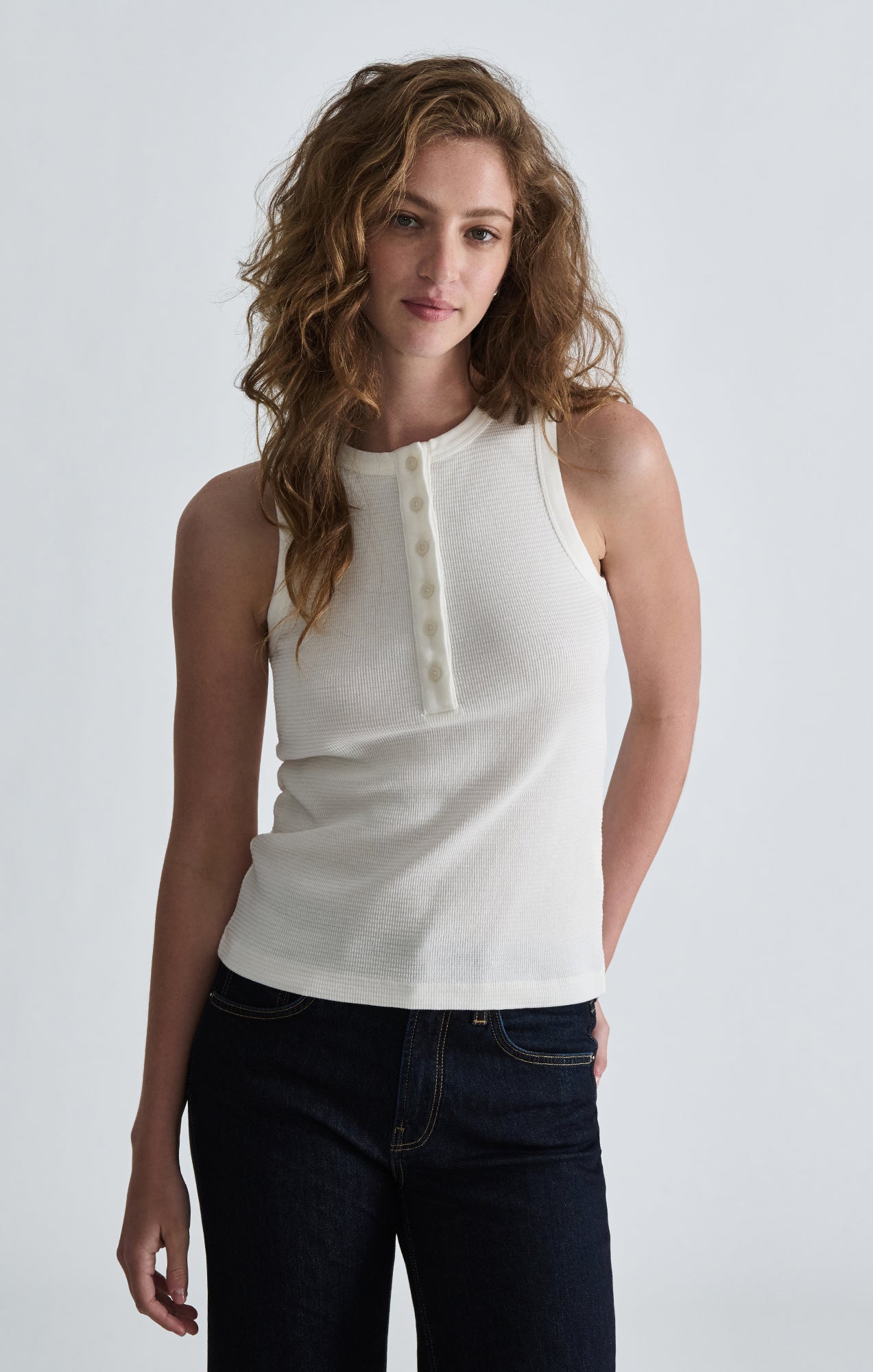 HENLEY TANK IN ANTIQUE WHITE - Mavi Jeans