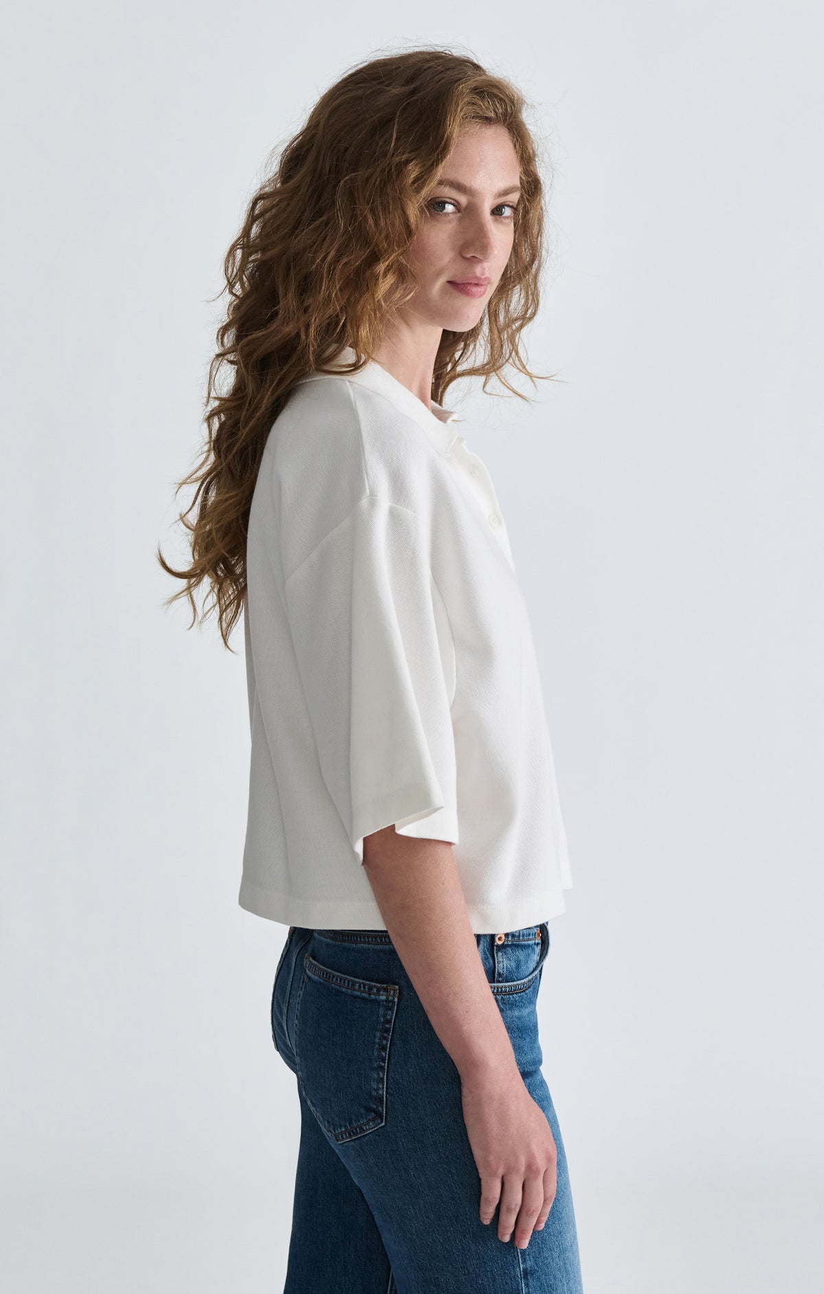 PIQUE POLO T-SHIRT IN ANTIQUE WHITE - Mavi Jeans