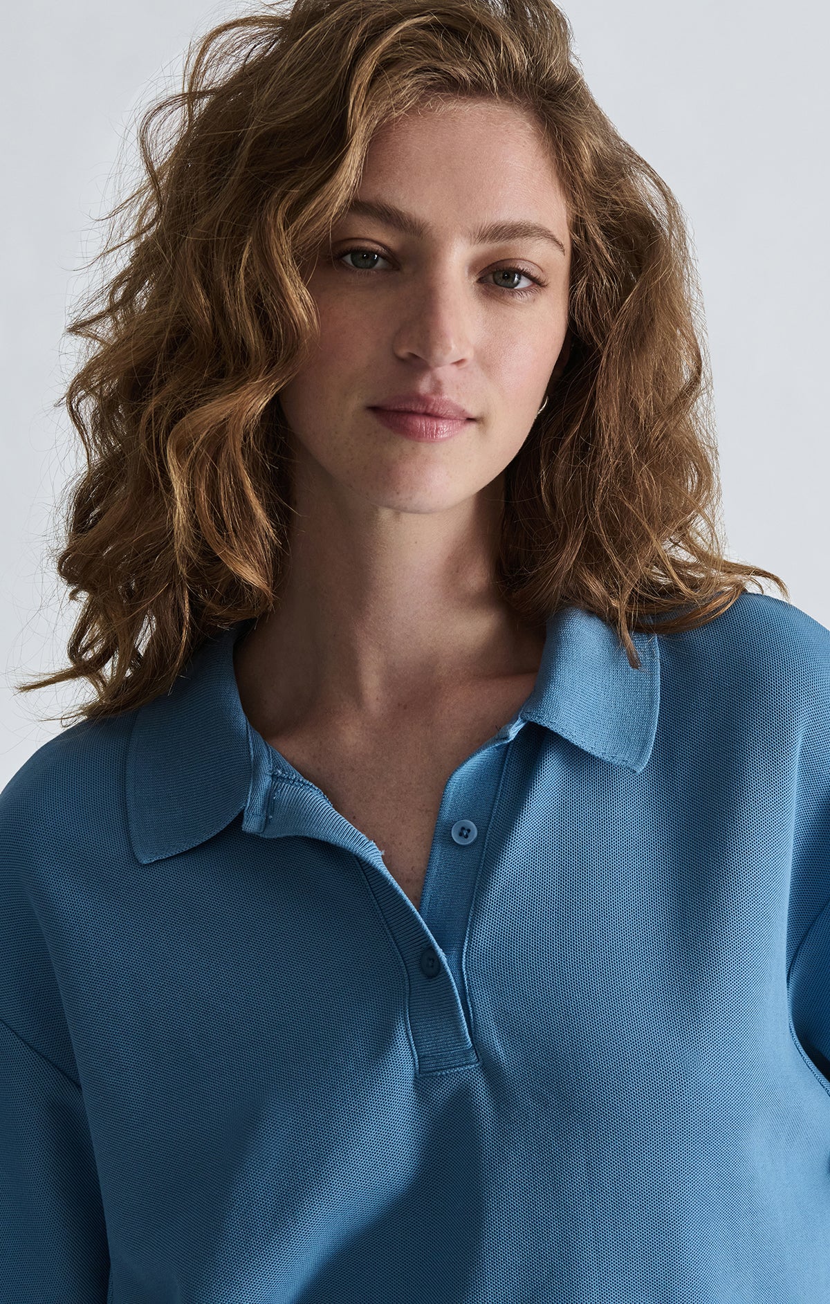 PIQUE POLO T-SHIRT IN CYANEUS - Mavi Jeans