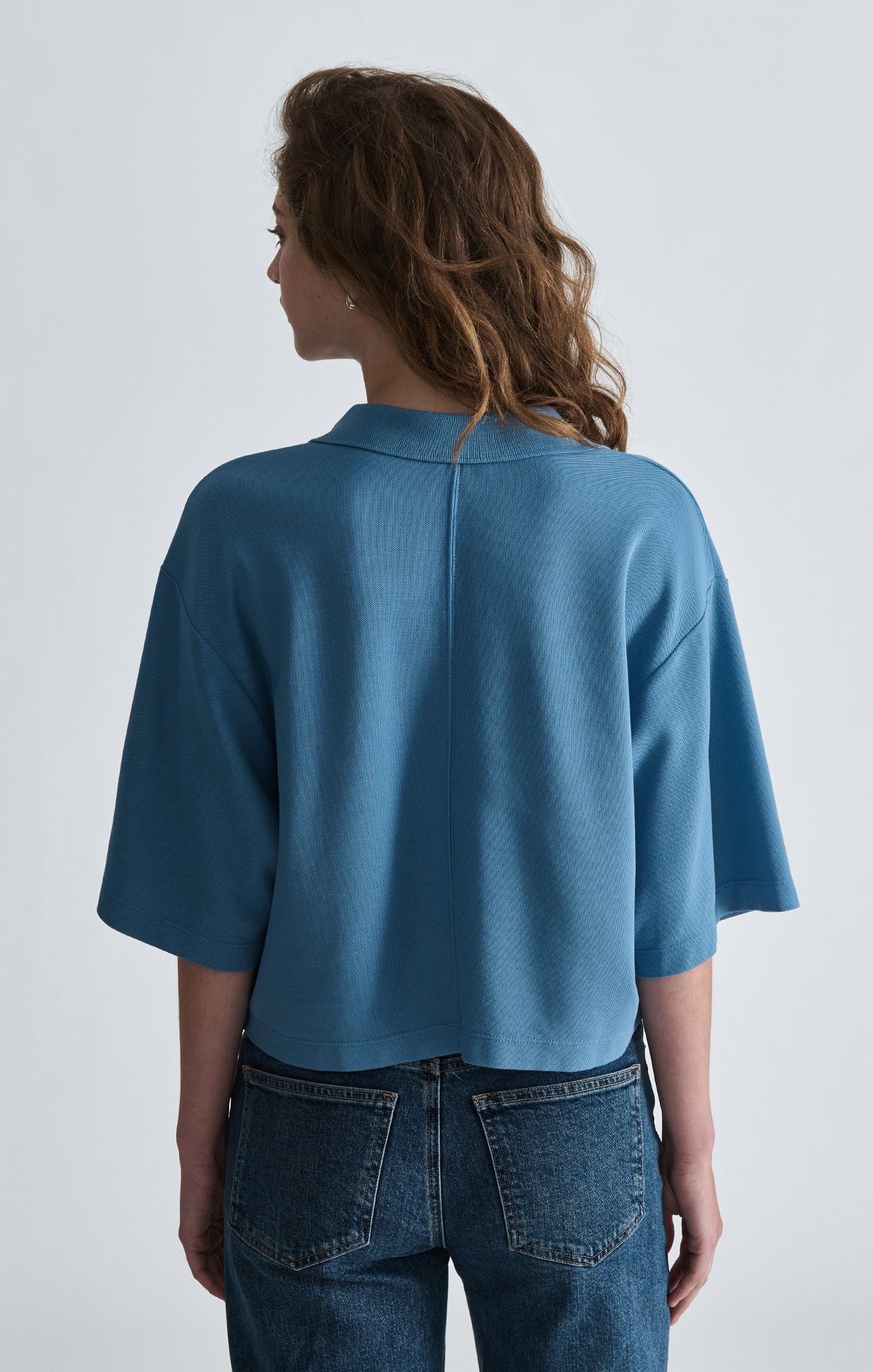 PIQUE POLO T-SHIRT IN CYANEUS - Mavi Jeans