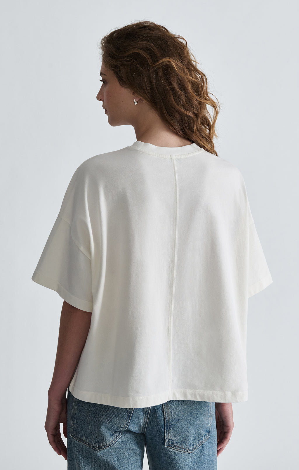 OVERSIZED CREW NECK T-SHIRT IN ANTIQUE WHITE - Mavi Jeans
