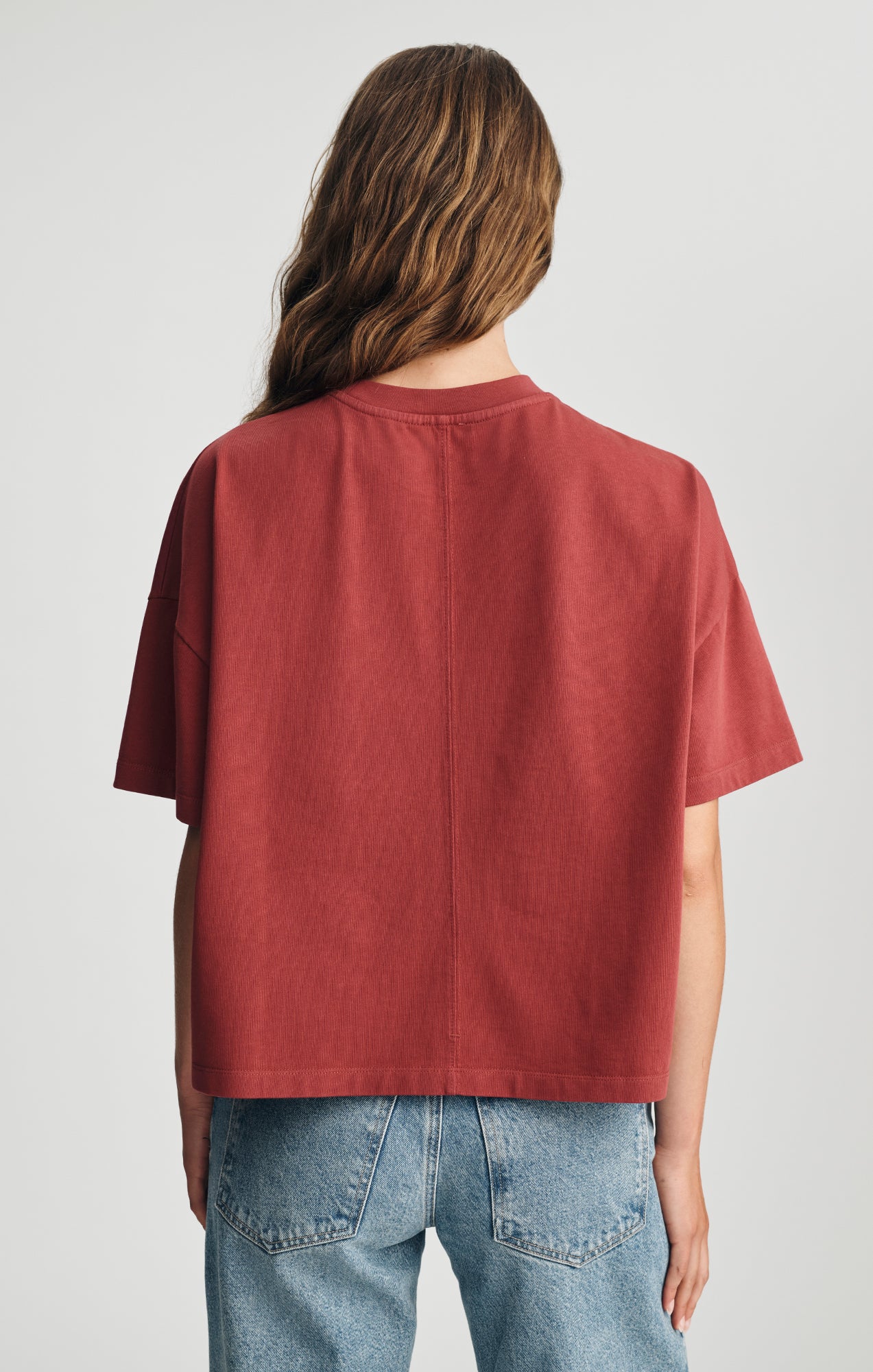 OVERSIZED CREW NECK T-SHIRT IN ROSEWOOD - Mavi Jeans