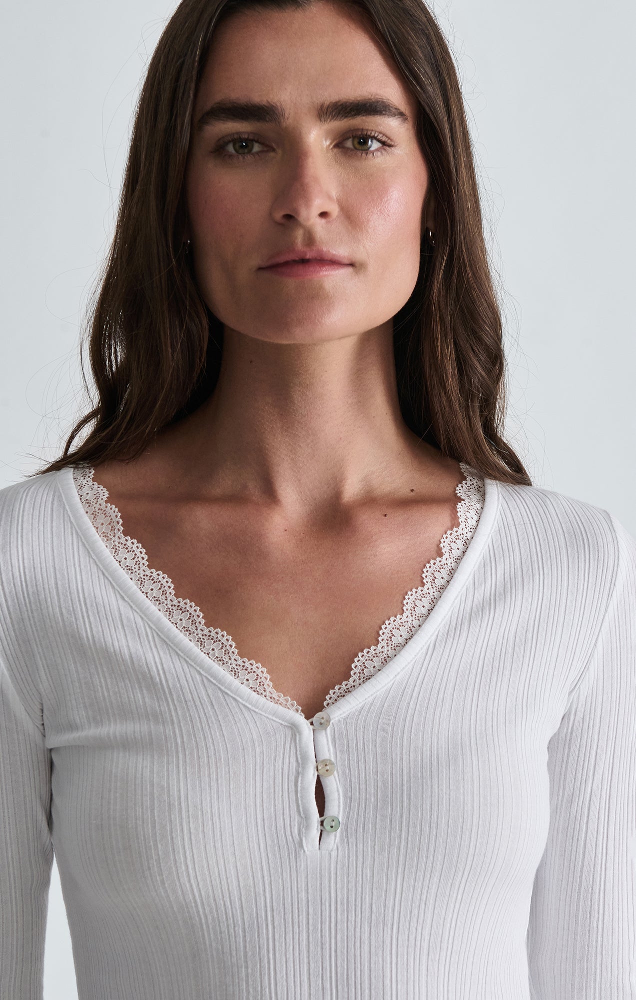 LONG SLEEVE JERSEY IN ANTIQUE WHITE - Mavi Jeans