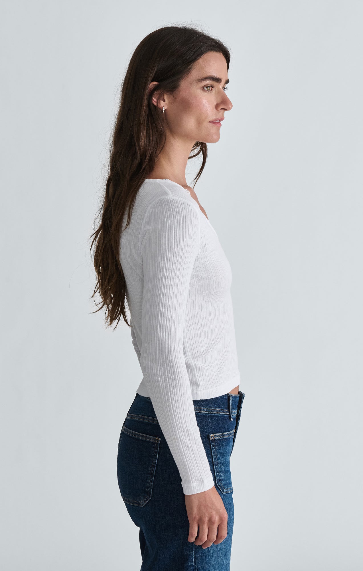 LONG SLEEVE JERSEY IN ANTIQUE WHITE - Mavi Jeans