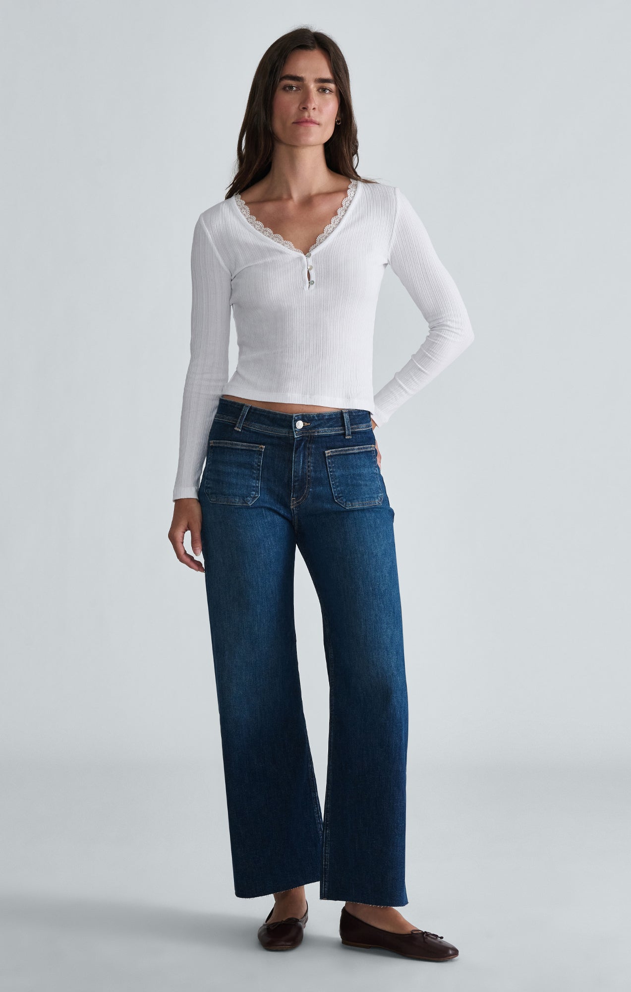 LONG SLEEVE JERSEY IN ANTIQUE WHITE - Mavi Jeans